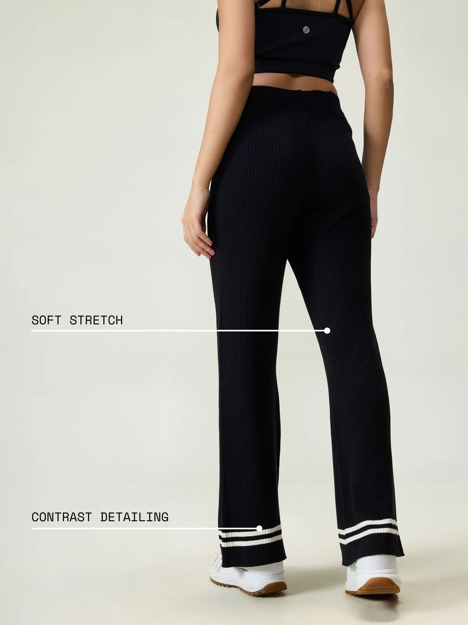 Black Rib-knit Trousers - Image 4