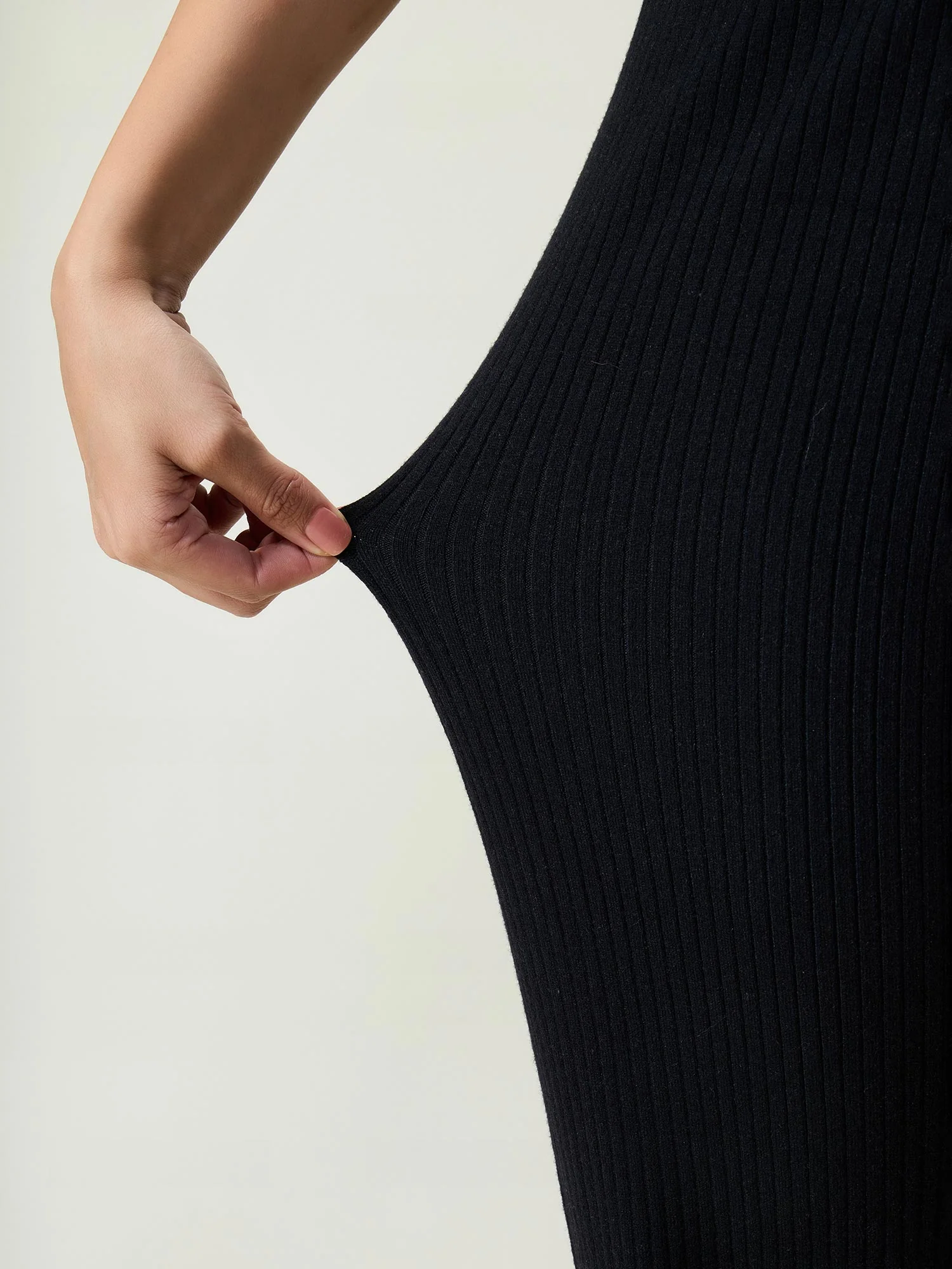 Black Rib-knit Trousers - Image 5
