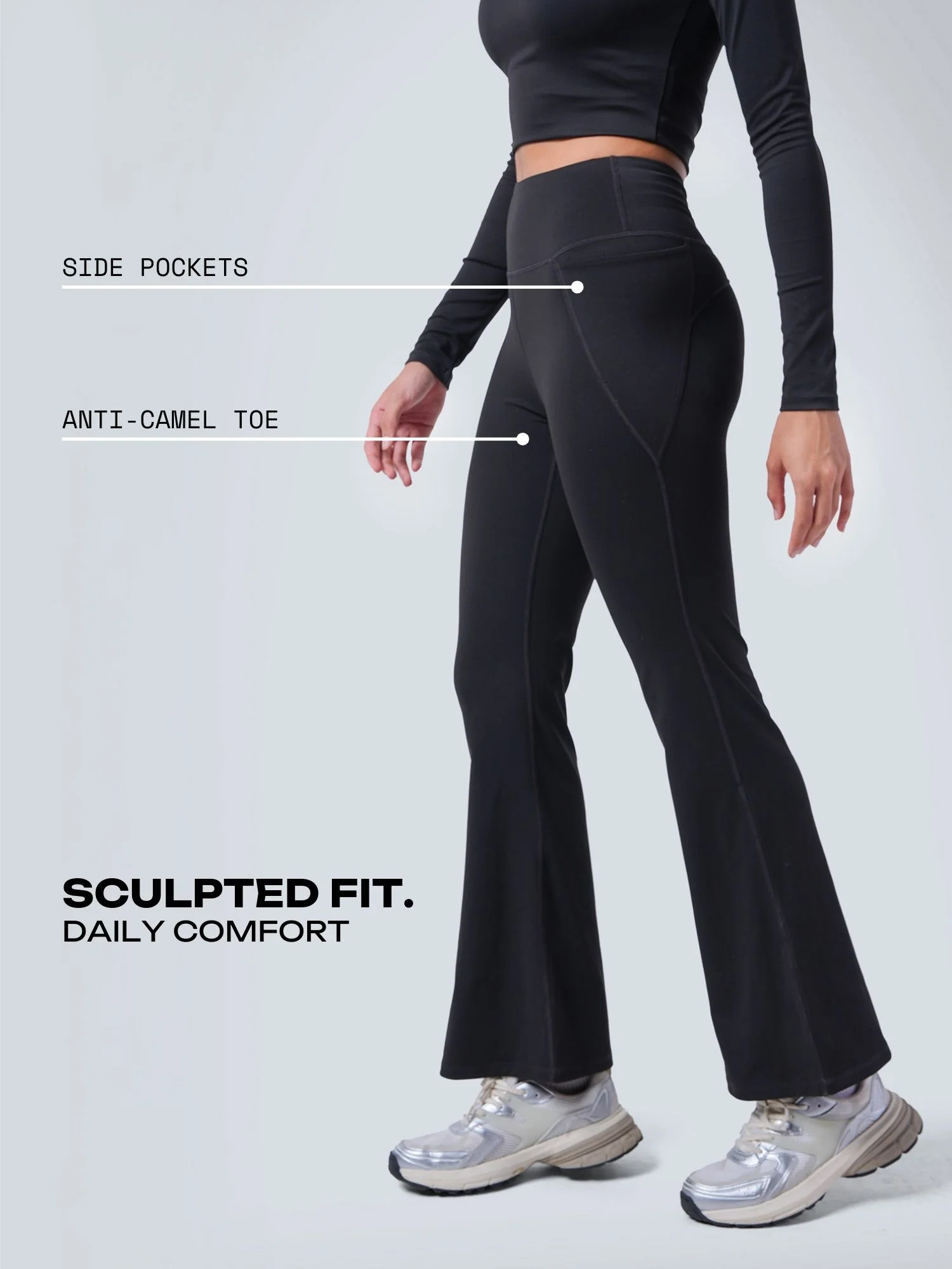 Black Sculpt Bootcut Leggings - Image 3
