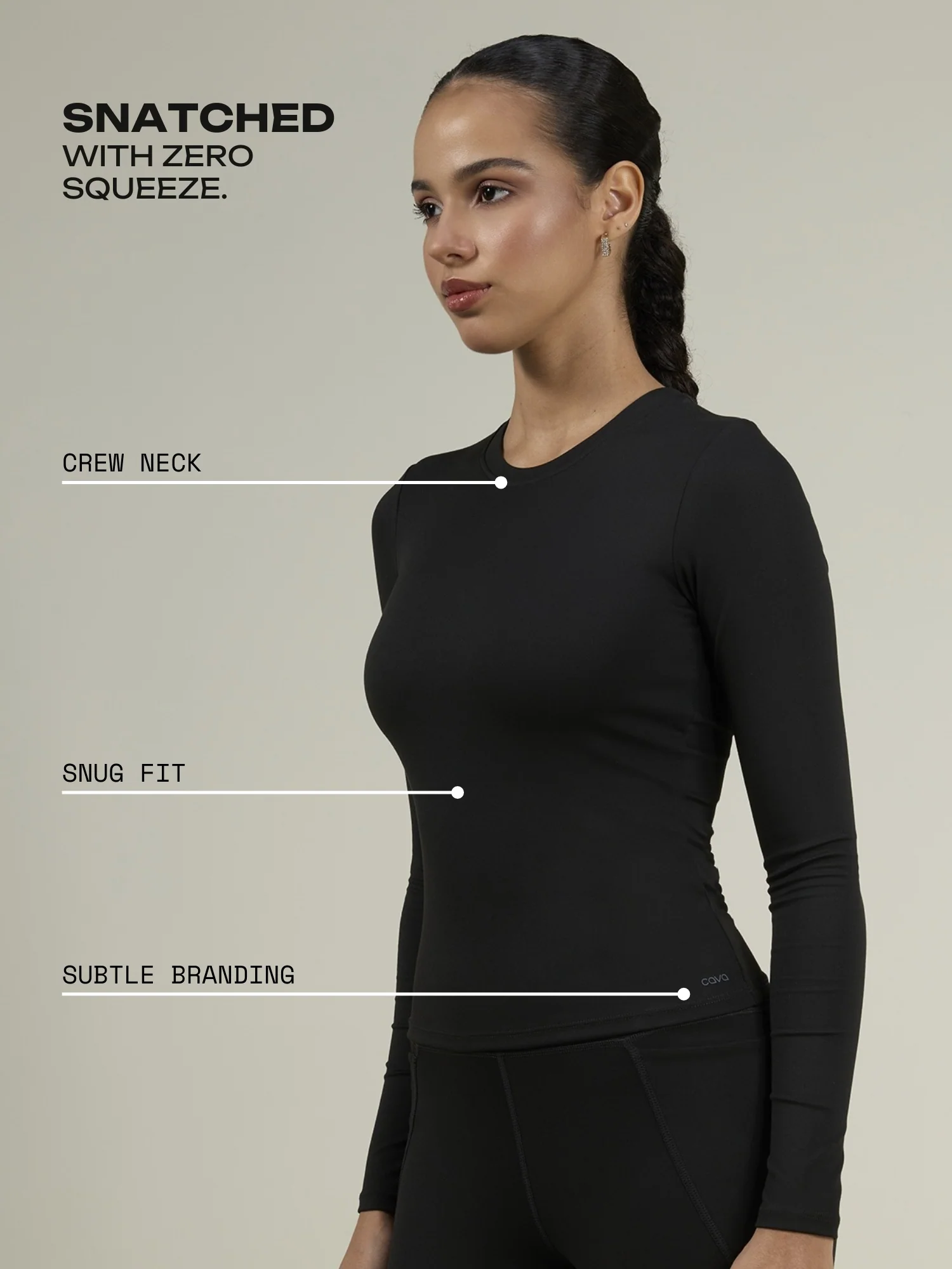 Black Sculpt Crew Top - Image 3