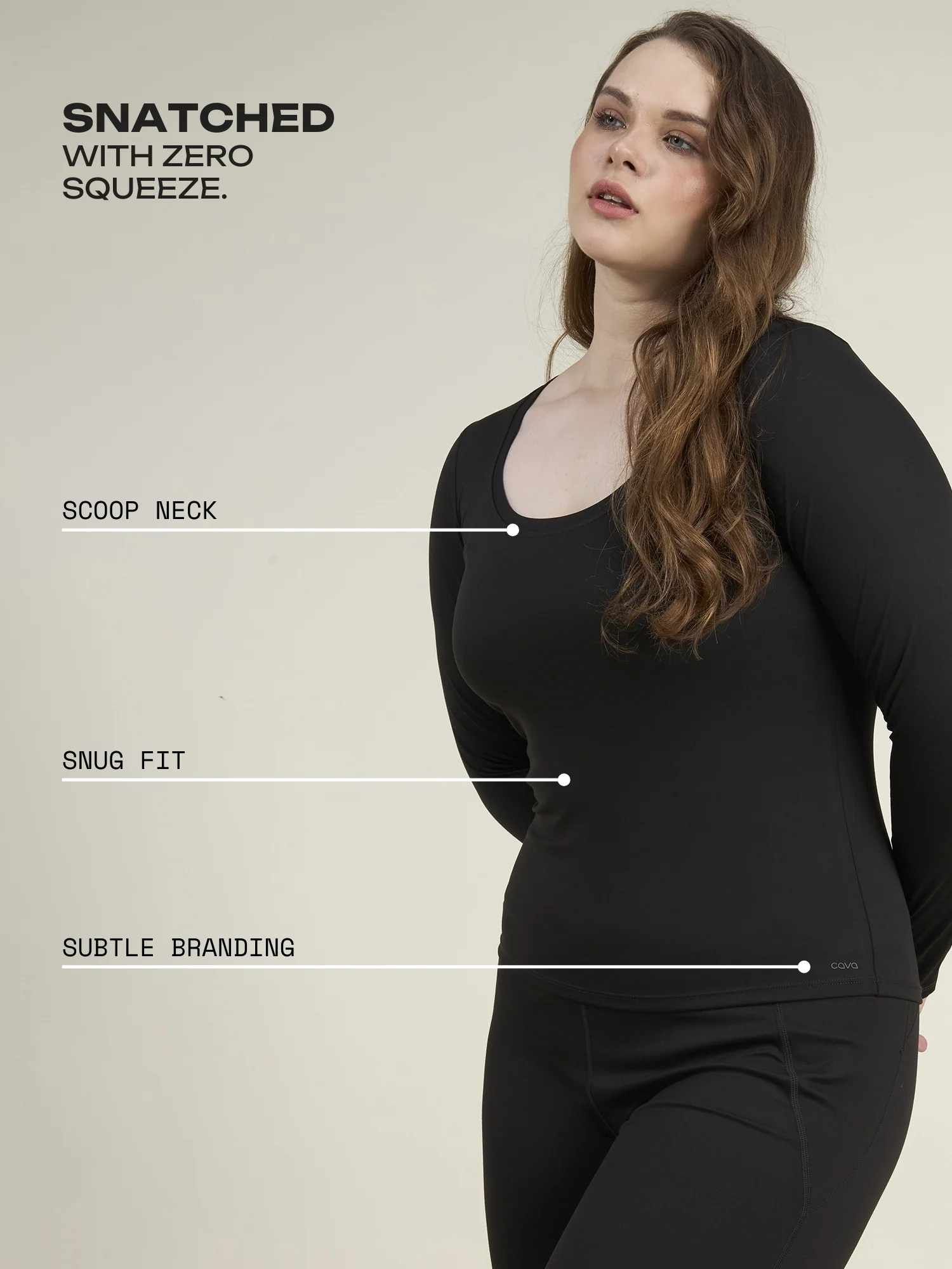 Black Sculpt Scoop Top - Image 3
