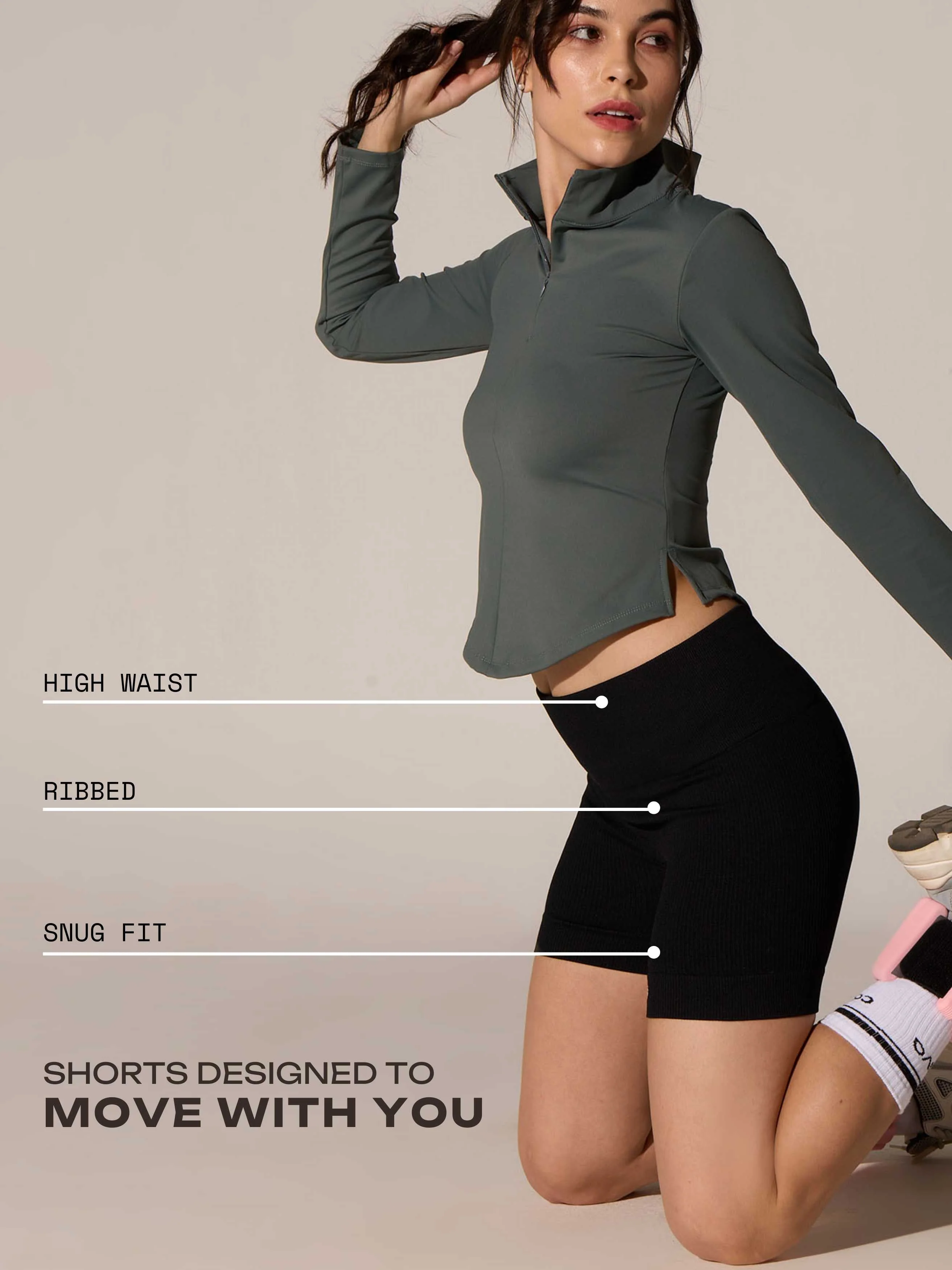 Black Seamless Booty Shorts - Image 4