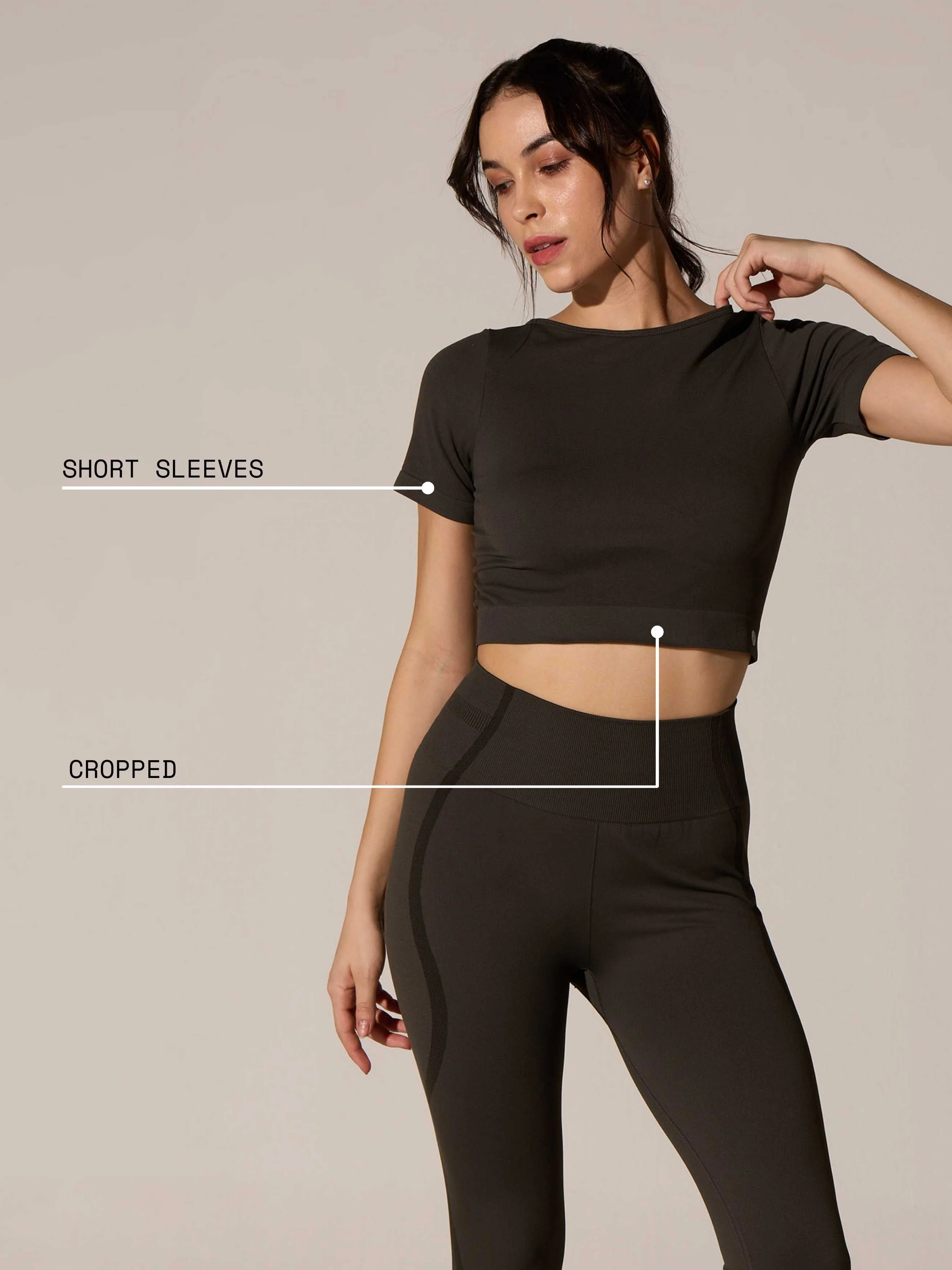 Charcoal Seamless Sculpt Tee - Image 3