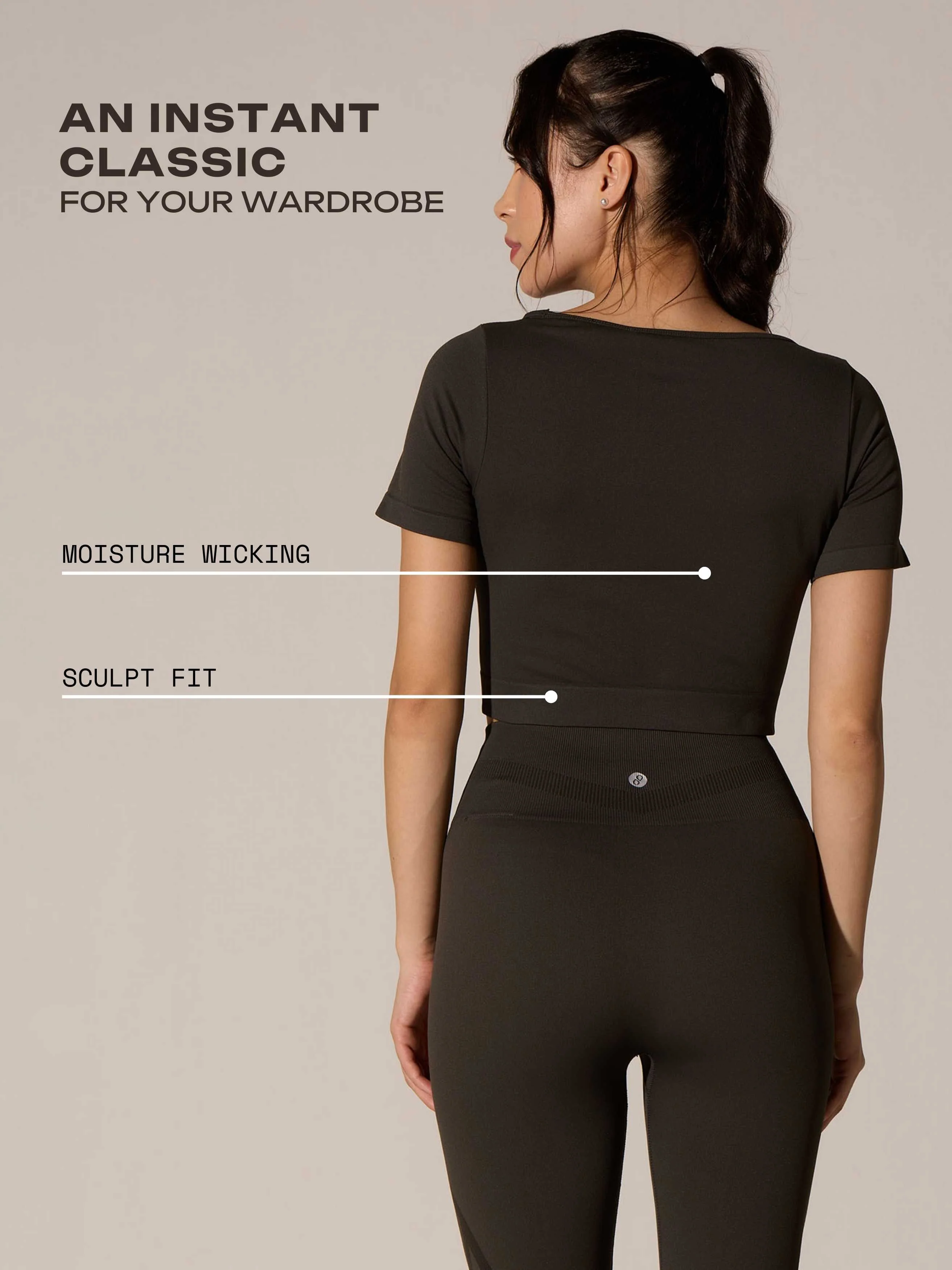 Charcoal Seamless Sculpt Tee - Image 4