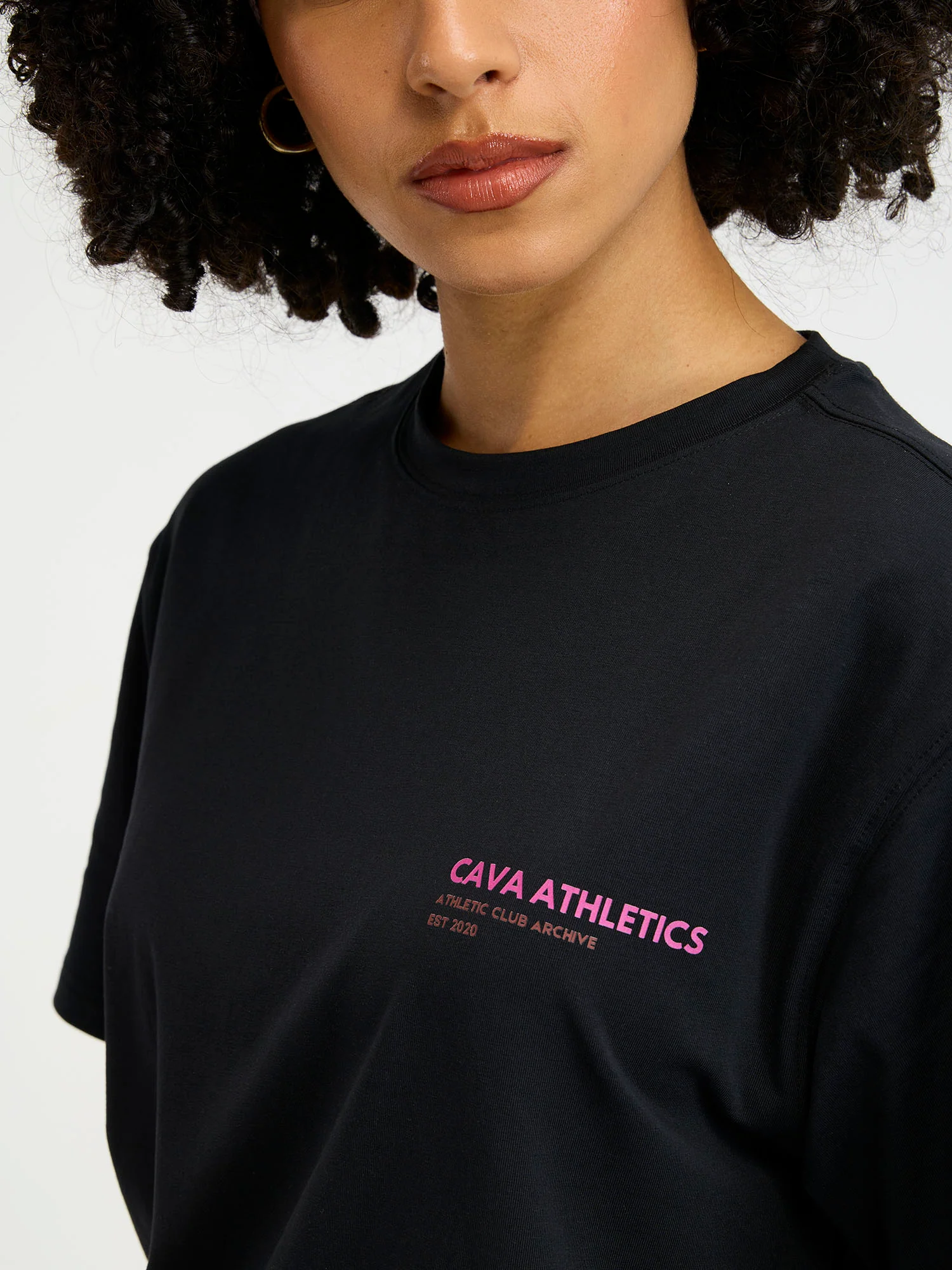 Black Serve Side Oversized Printed Tee - Women - Image 6