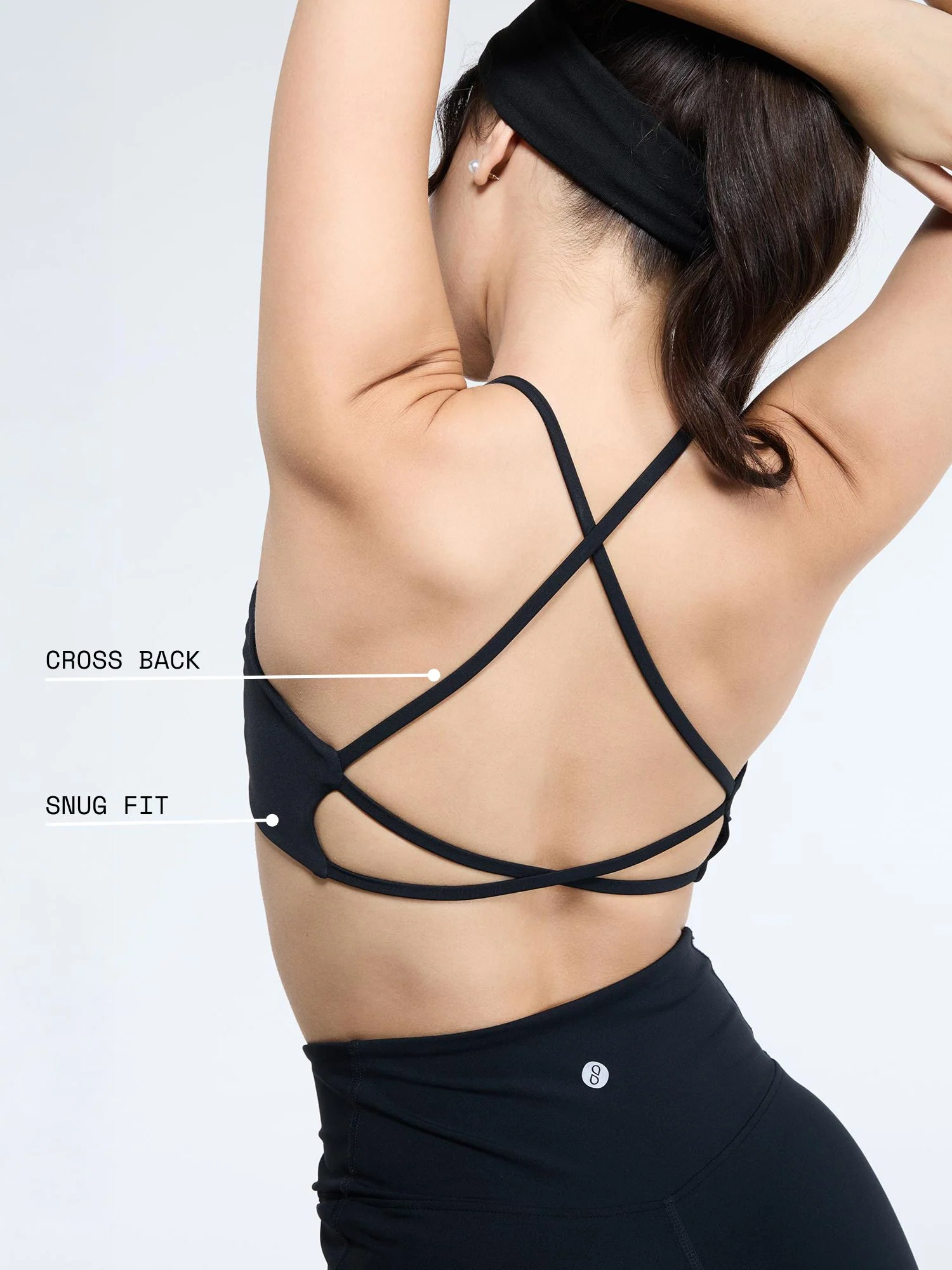 Black Strap Back Sports Bra - Image 4