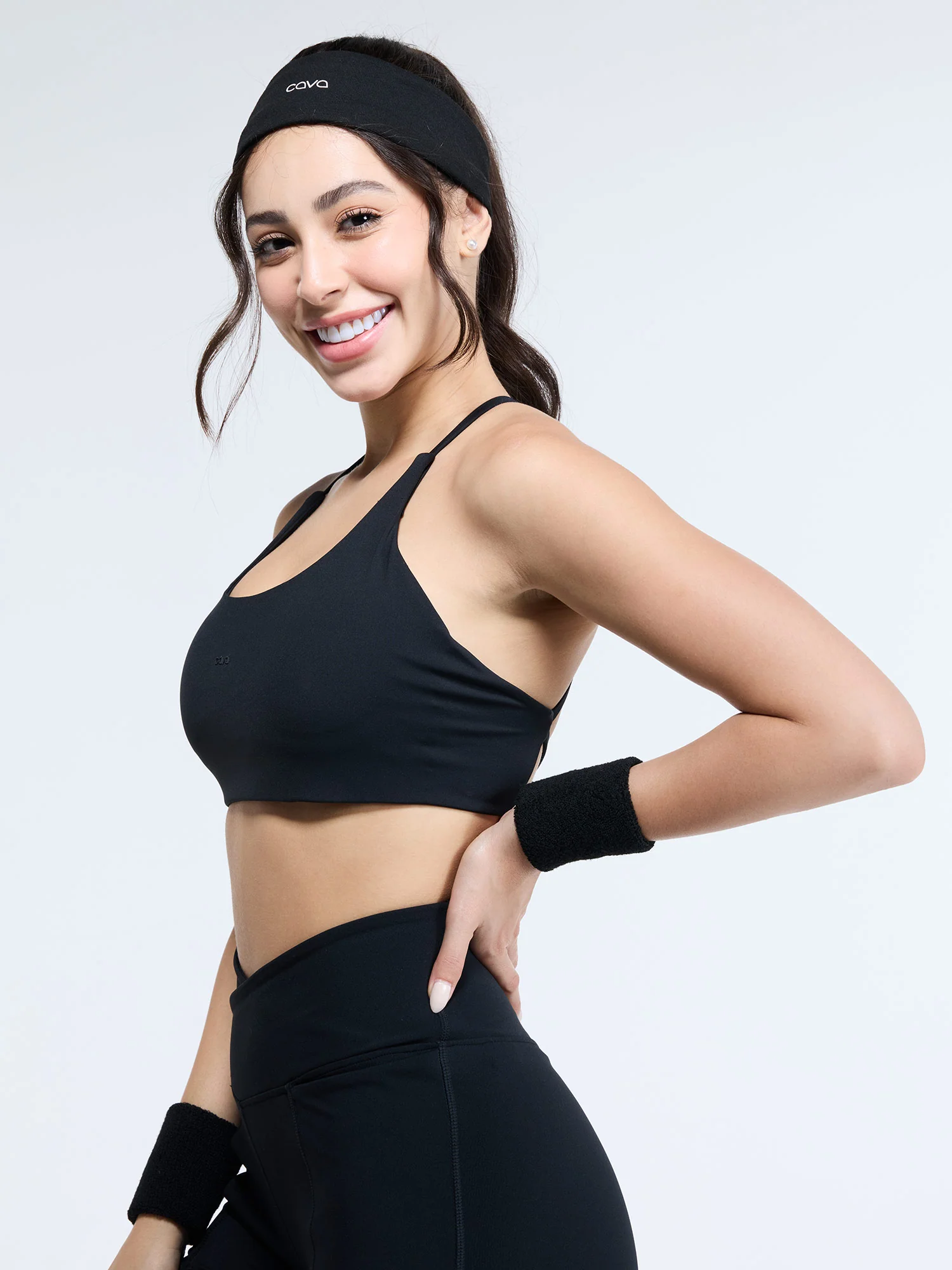 Black Strap Back Sports Bra - Image 5