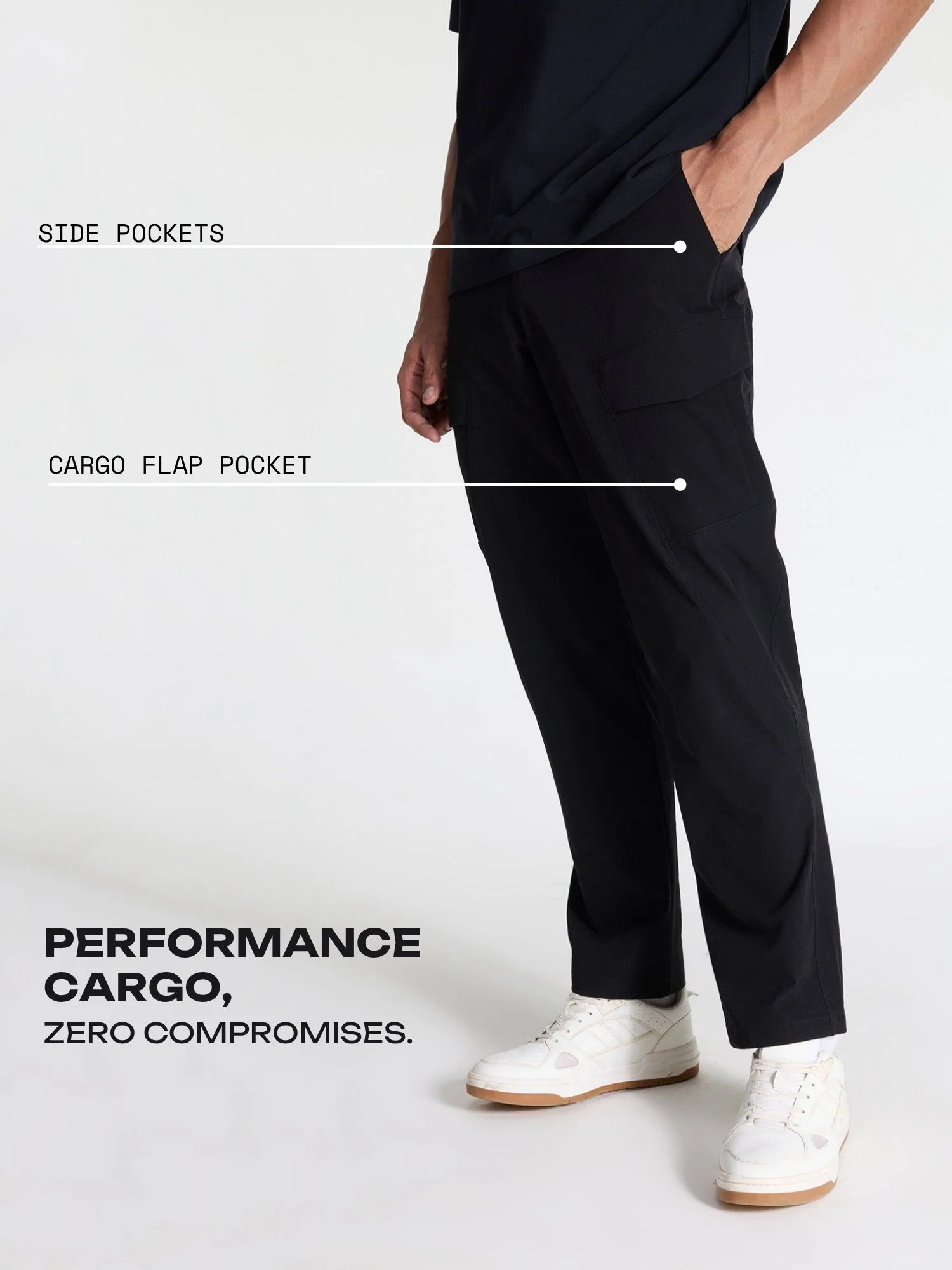 Black Stride Cargo Pants - Image 3