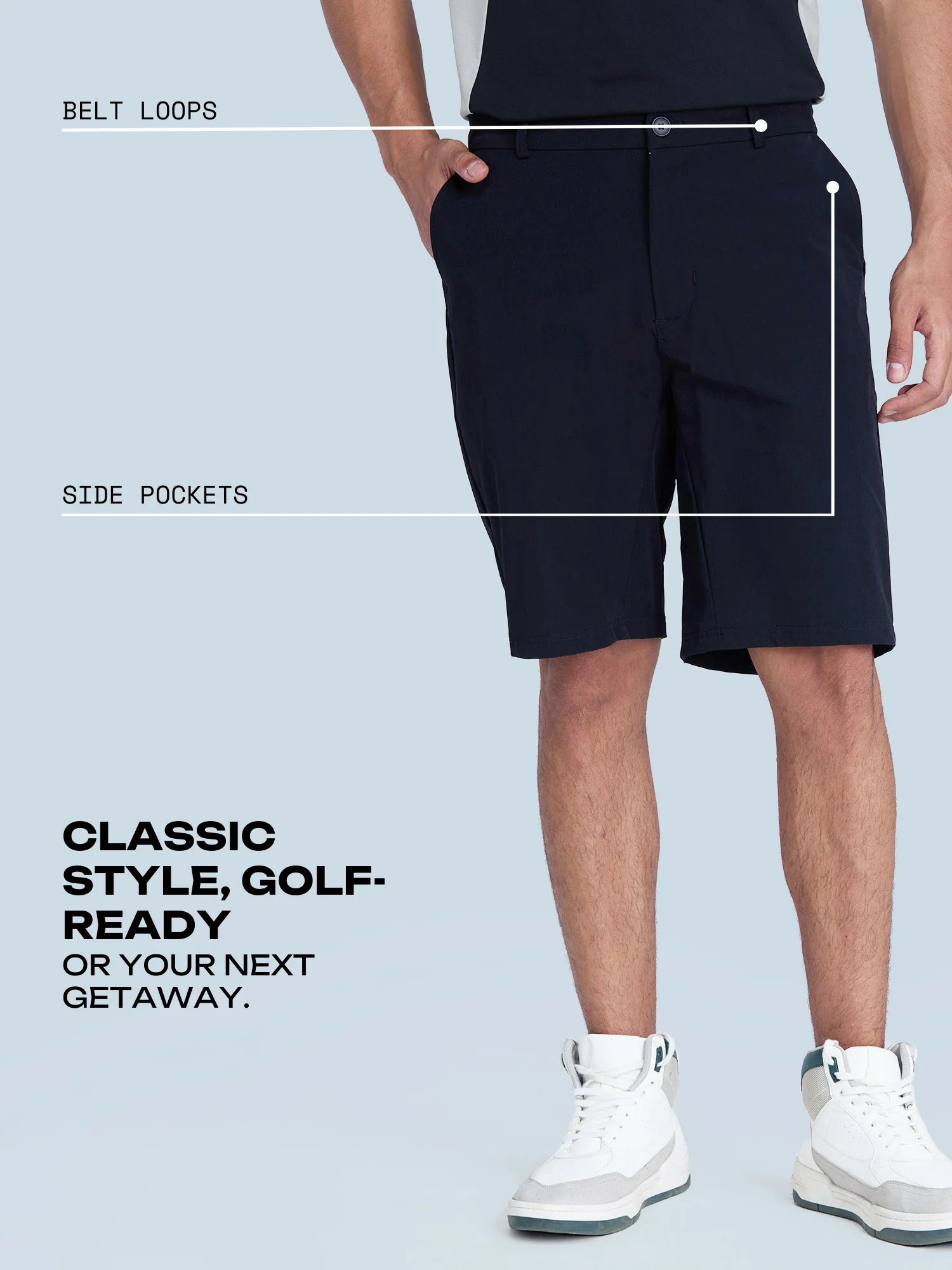 Black Stride Golf Shorts - Image 3