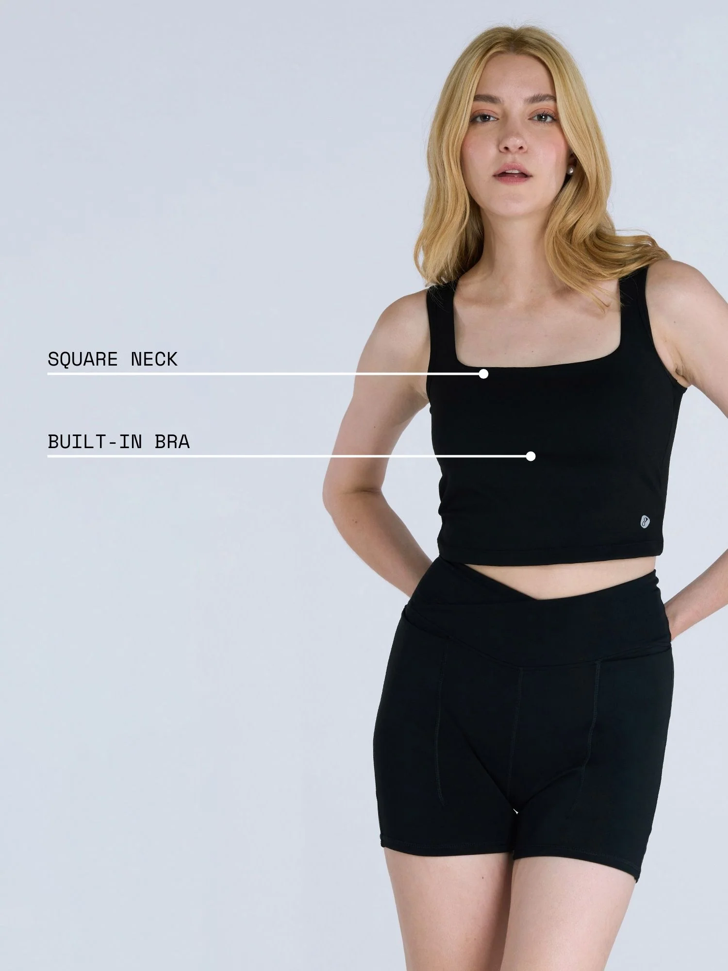 Black Striped Back Crop Tank - Image 4