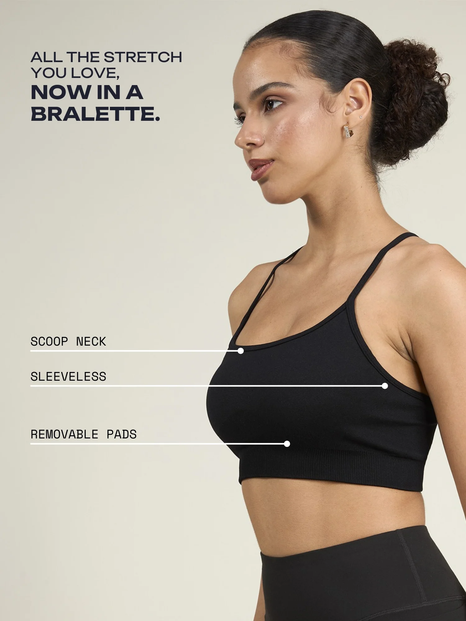 Black Super Stretch Bralette - Image 3