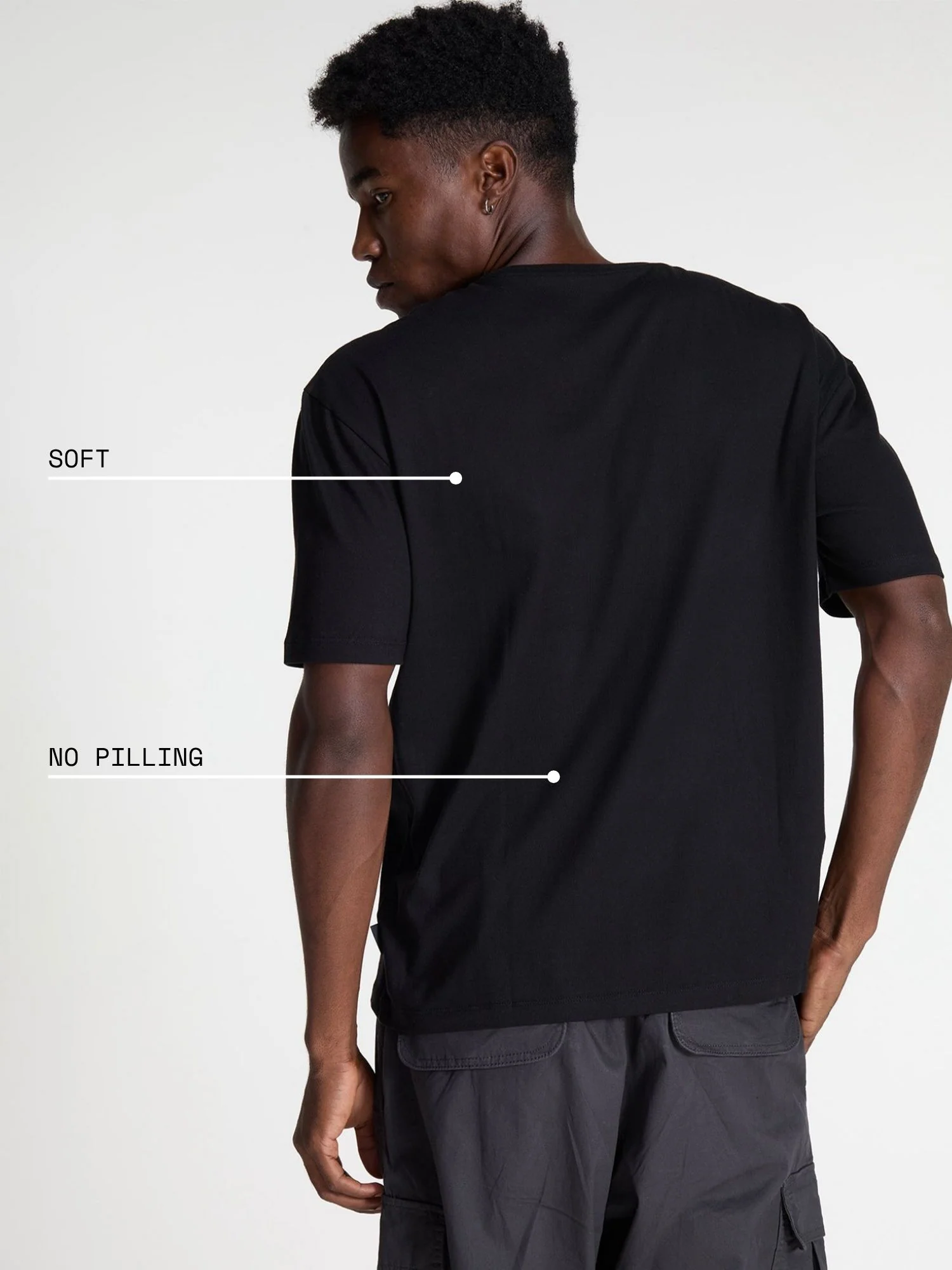 Black Supima Crew Neck T-shirt - Relaxed Fit - Image 4