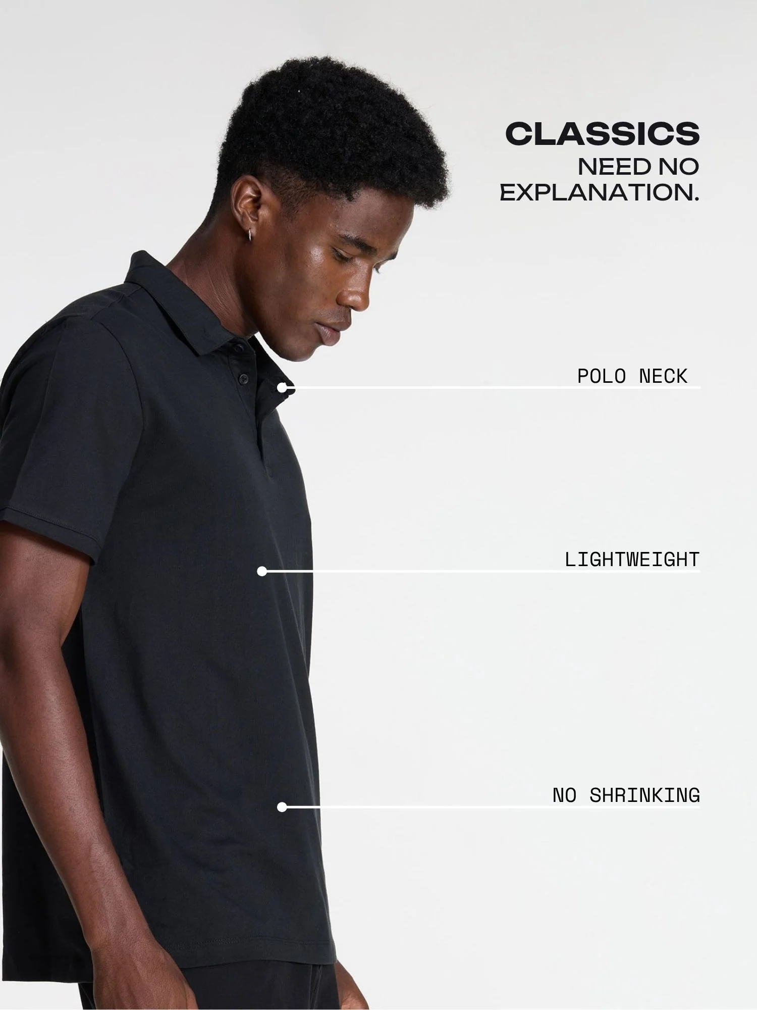 Black Supima Polo T-shirt - Regular Fit - Image 3