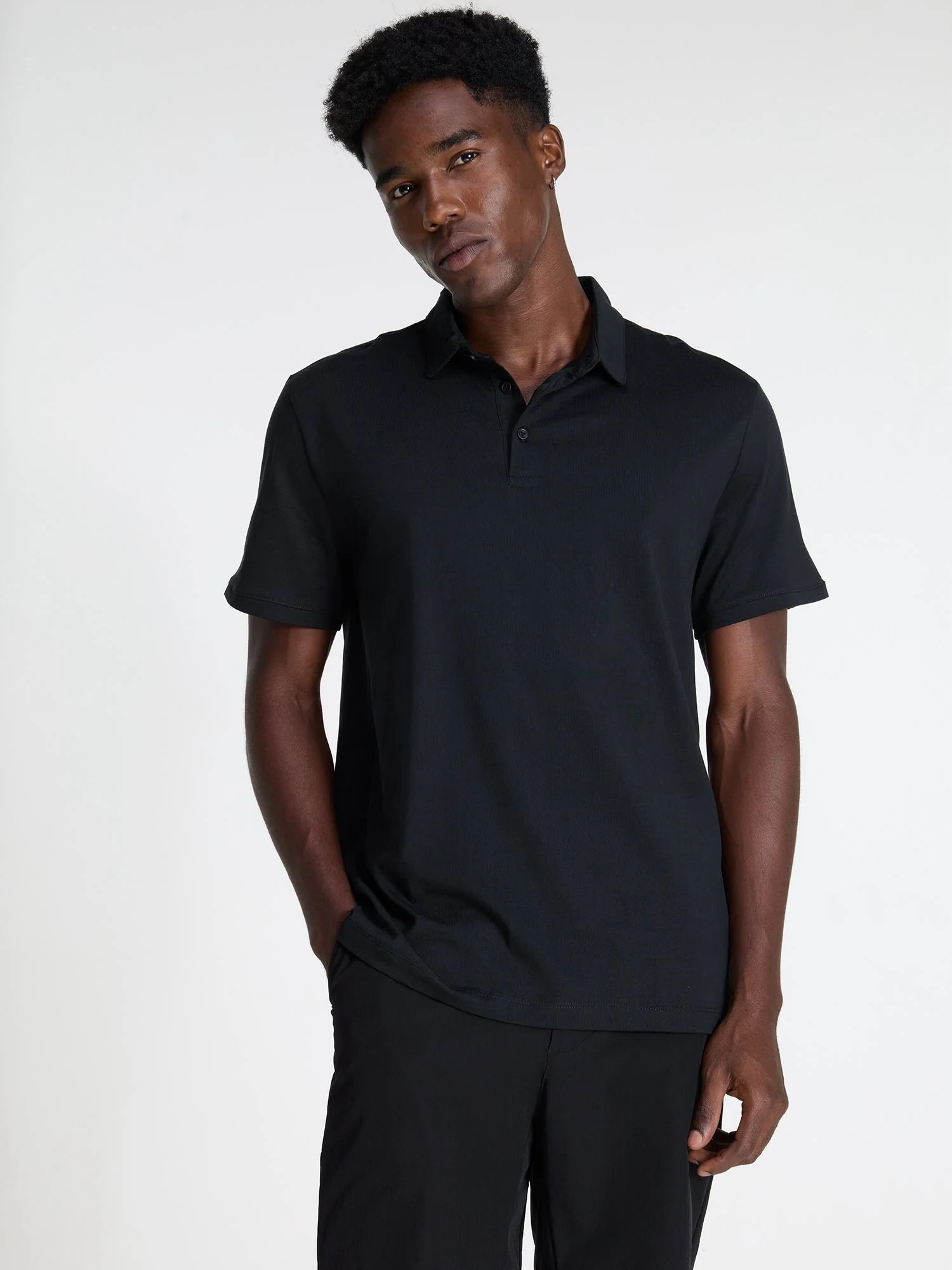 Black Supima Polo T-shirt - Regular Fit - Image 5