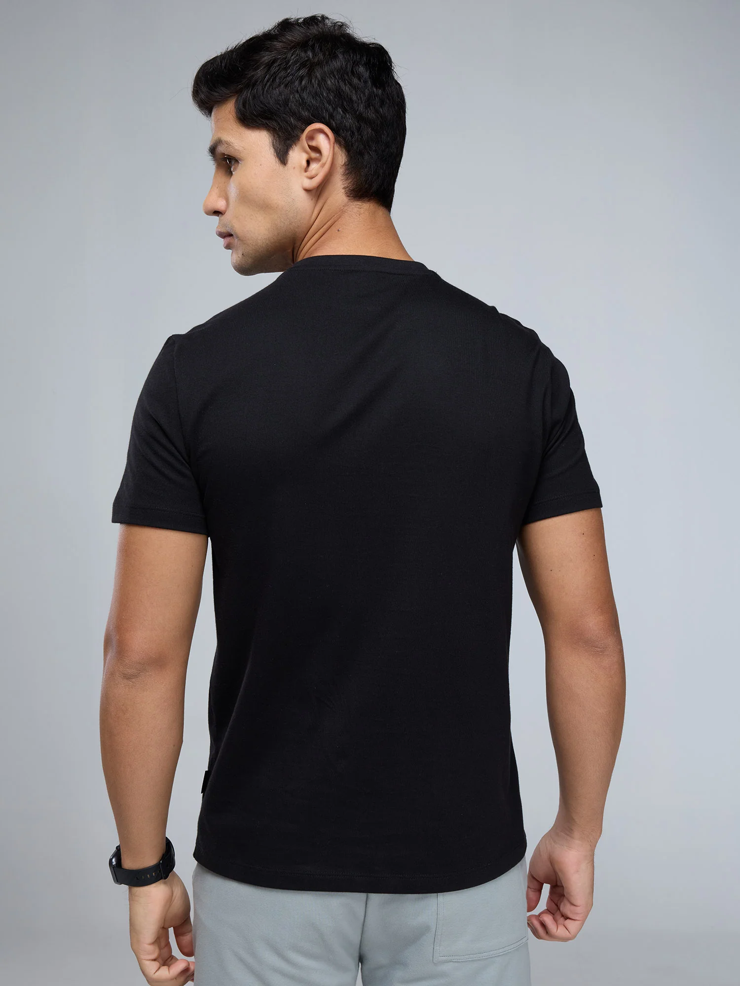 Black Supima V Neck T-shirt - Regular Fit - Image 3