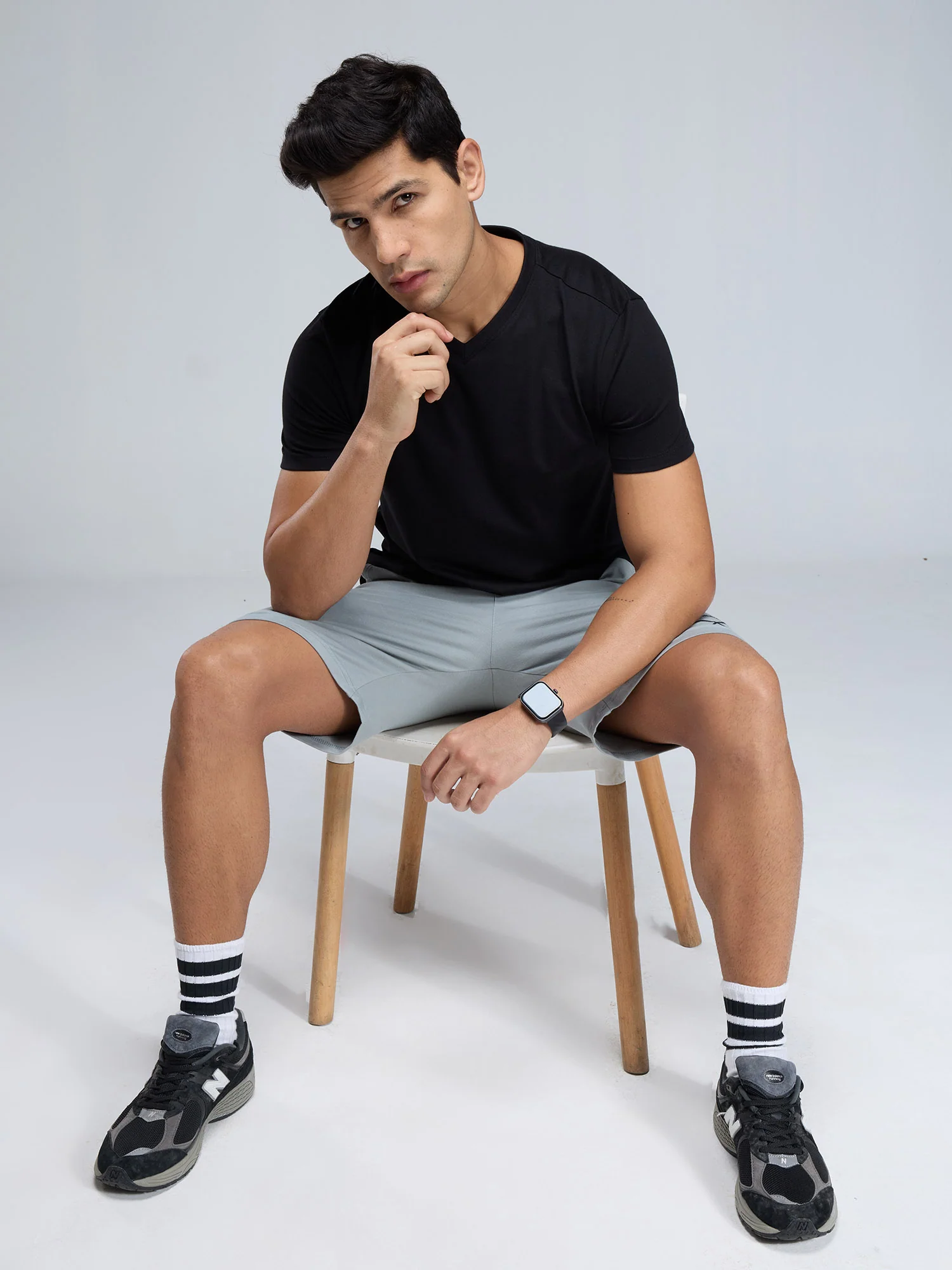 Black Supima V Neck T-shirt - Regular Fit - Image 9