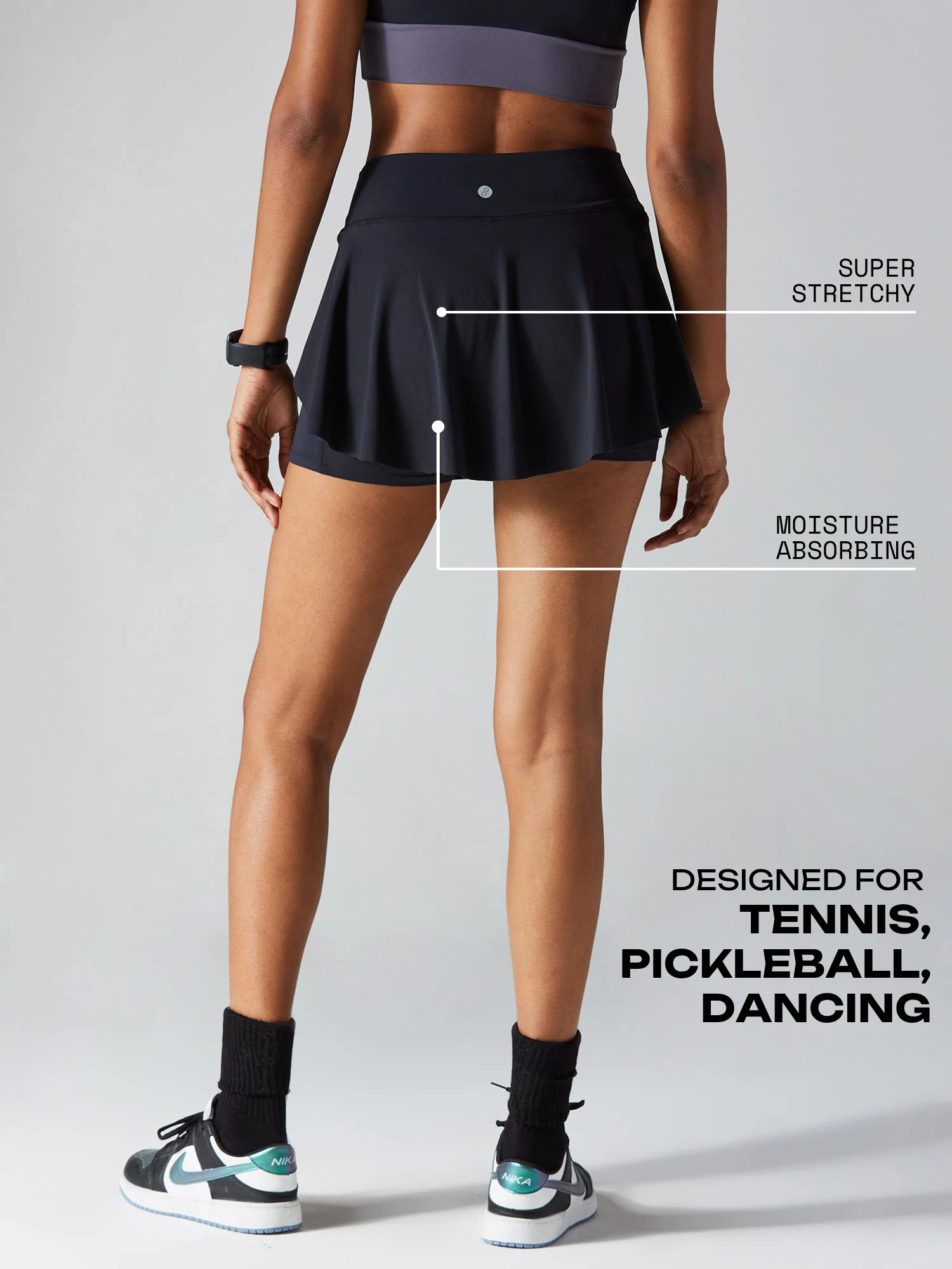 Black Swirl Tennis Skorts - Image 3