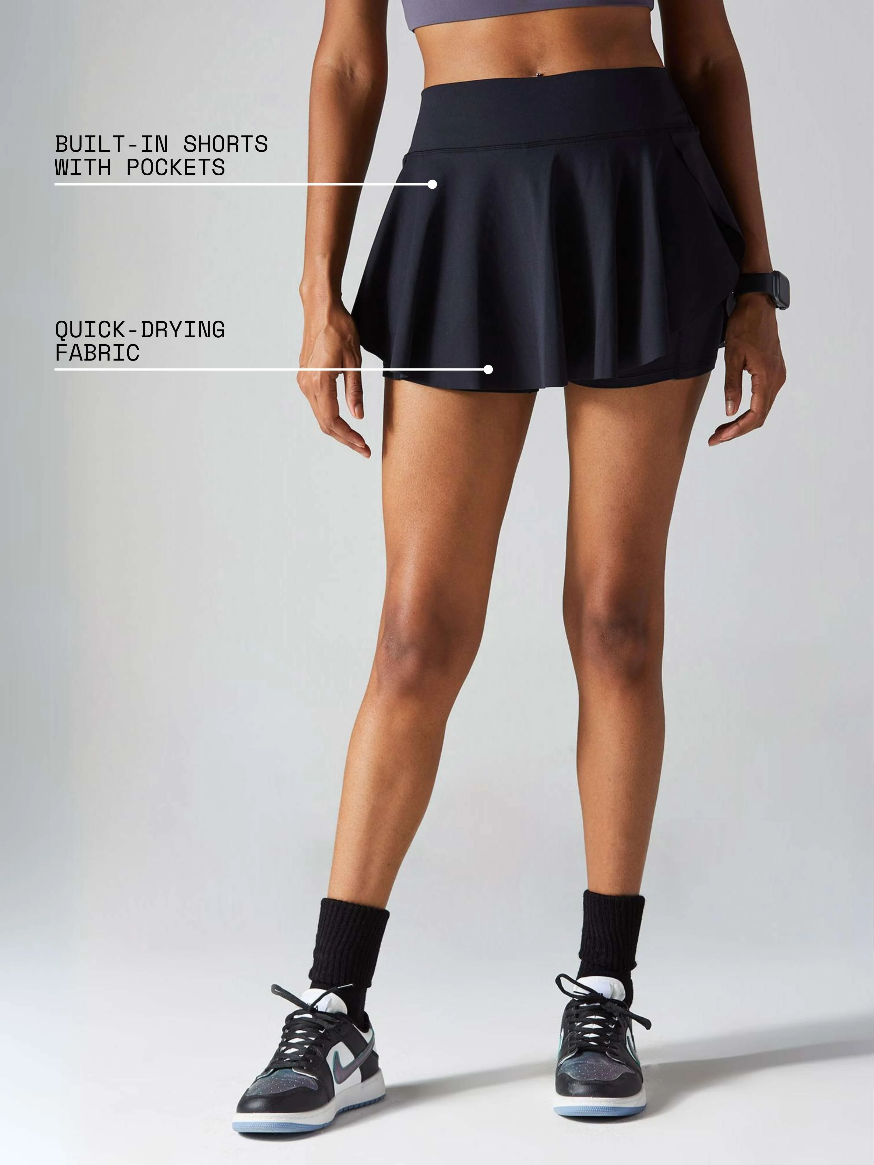 Black Swirl Tennis Skorts - Image 4