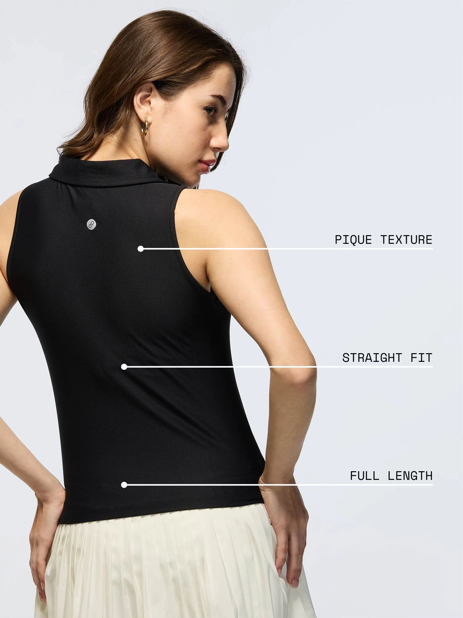 Black Techpique Sleeveless Polo - Image 3