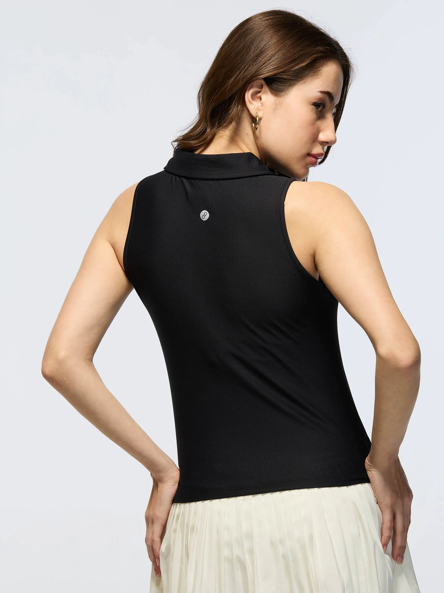Black Techpique Sleeveless Polo - Image 6