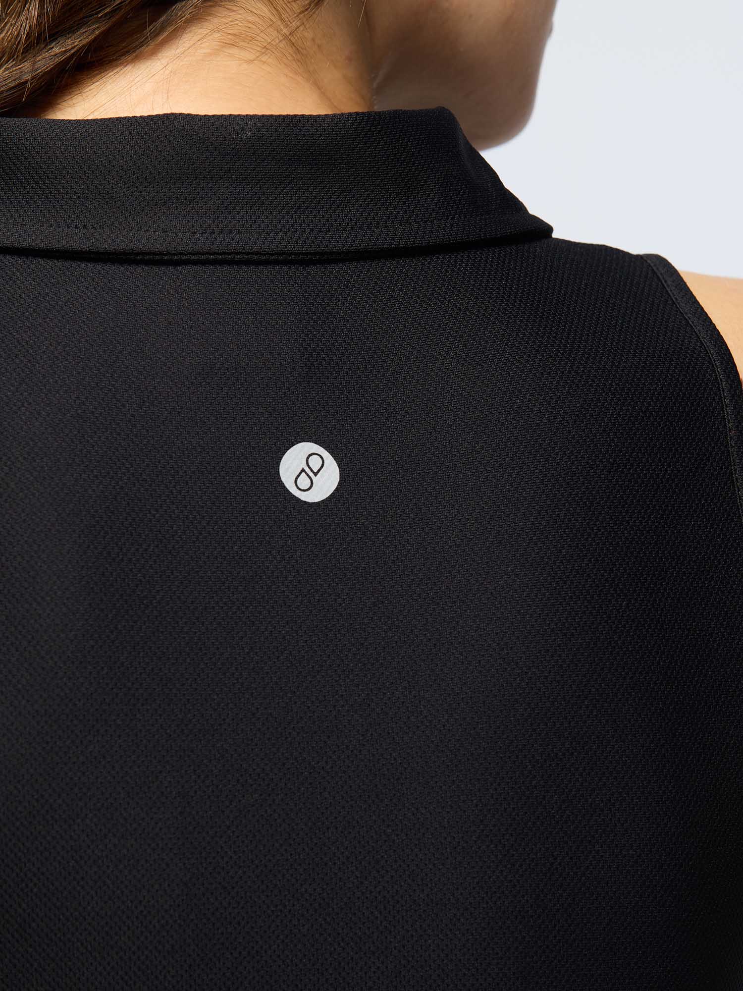 Black Techpique Sleeveless Polo - Image 8