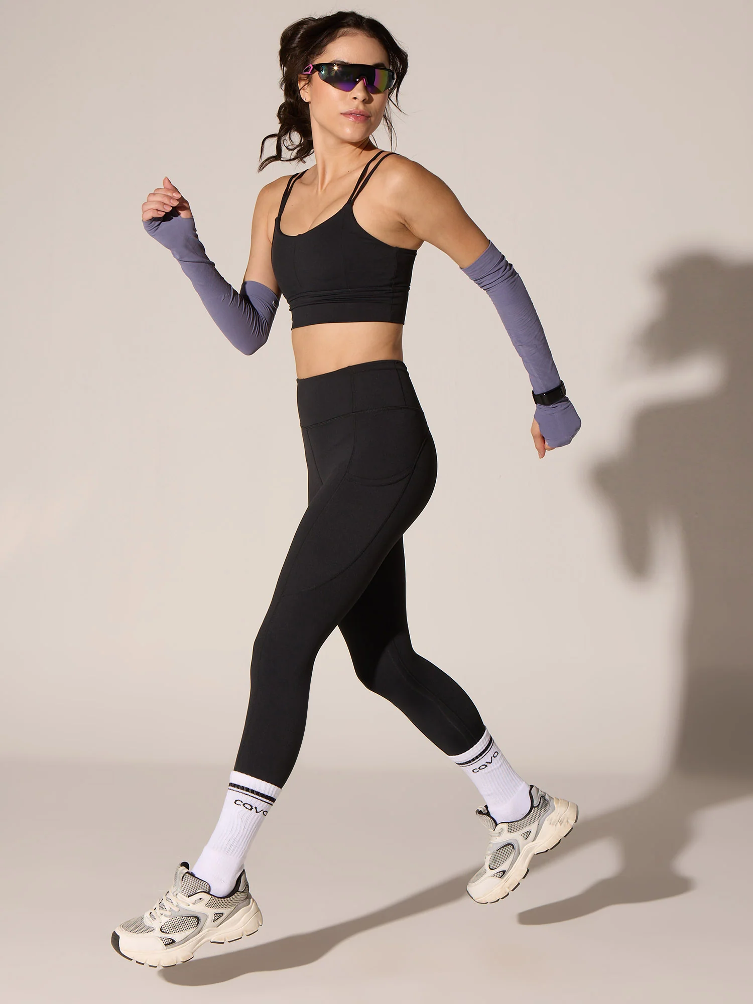 Black Twin Strap Sports Bra - Image 2