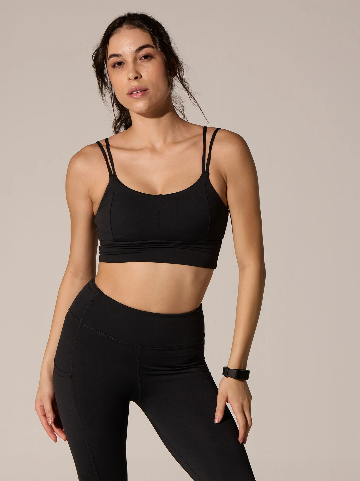 Black Twin Strap Sports Bra - Image 3