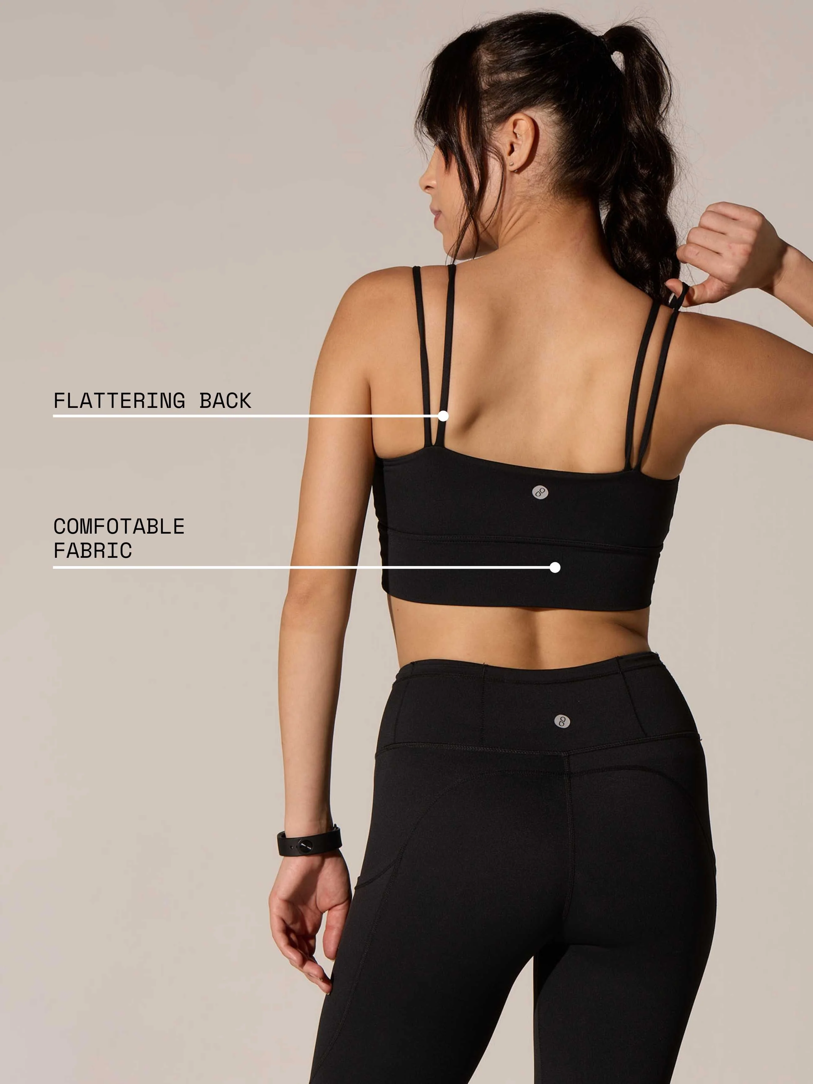 Black Twin Strap Sports Bra - Image 5