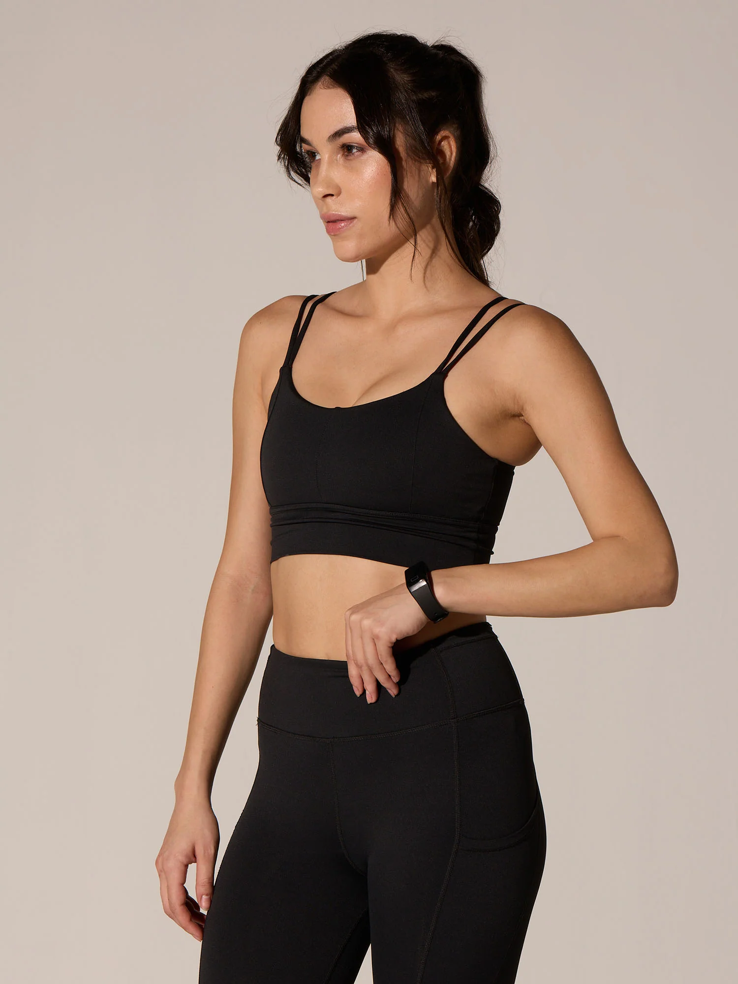 Black Twin Strap Sports Bra - Image 6