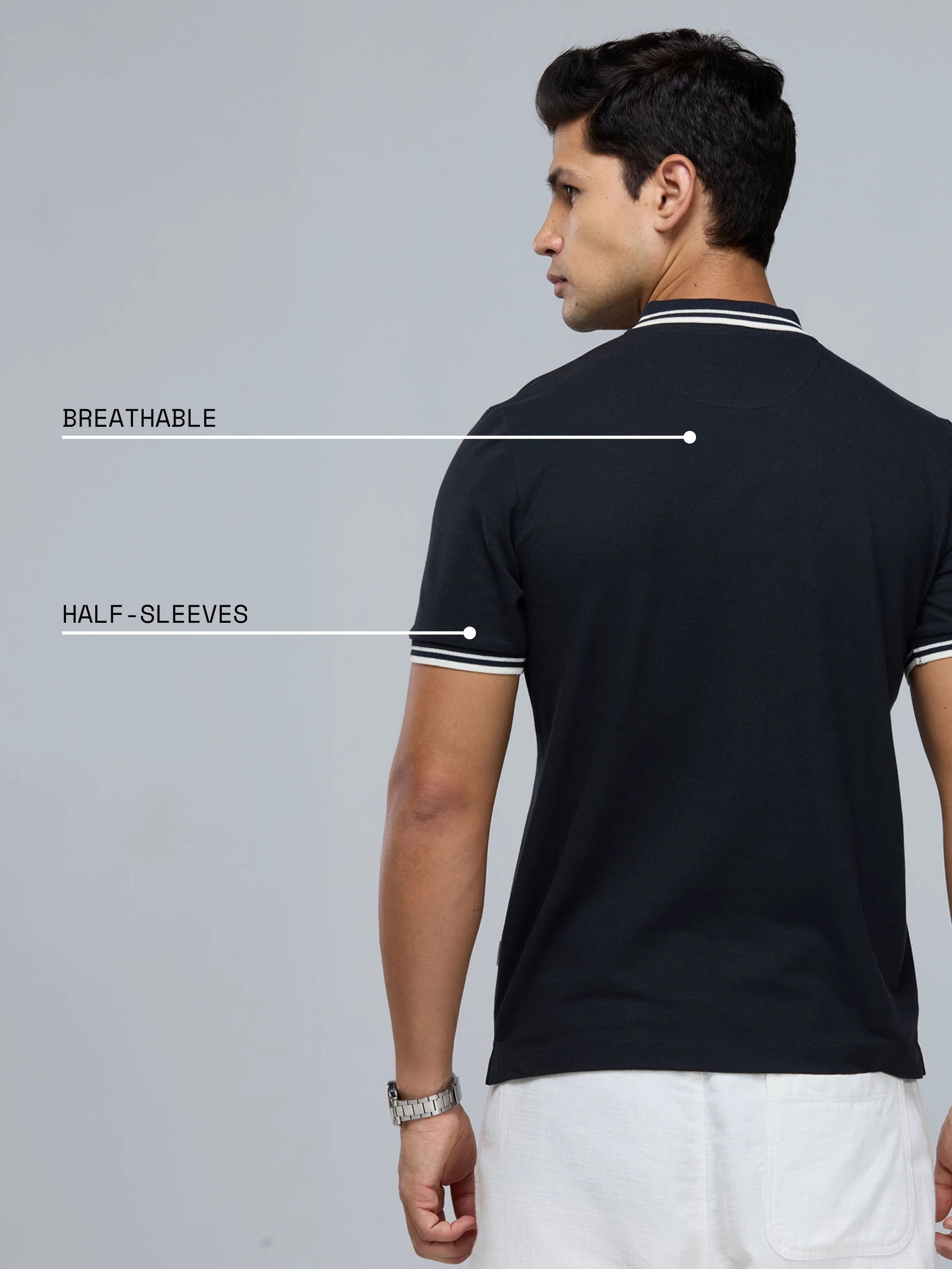 Black Urban Zipper Polo - Image 5