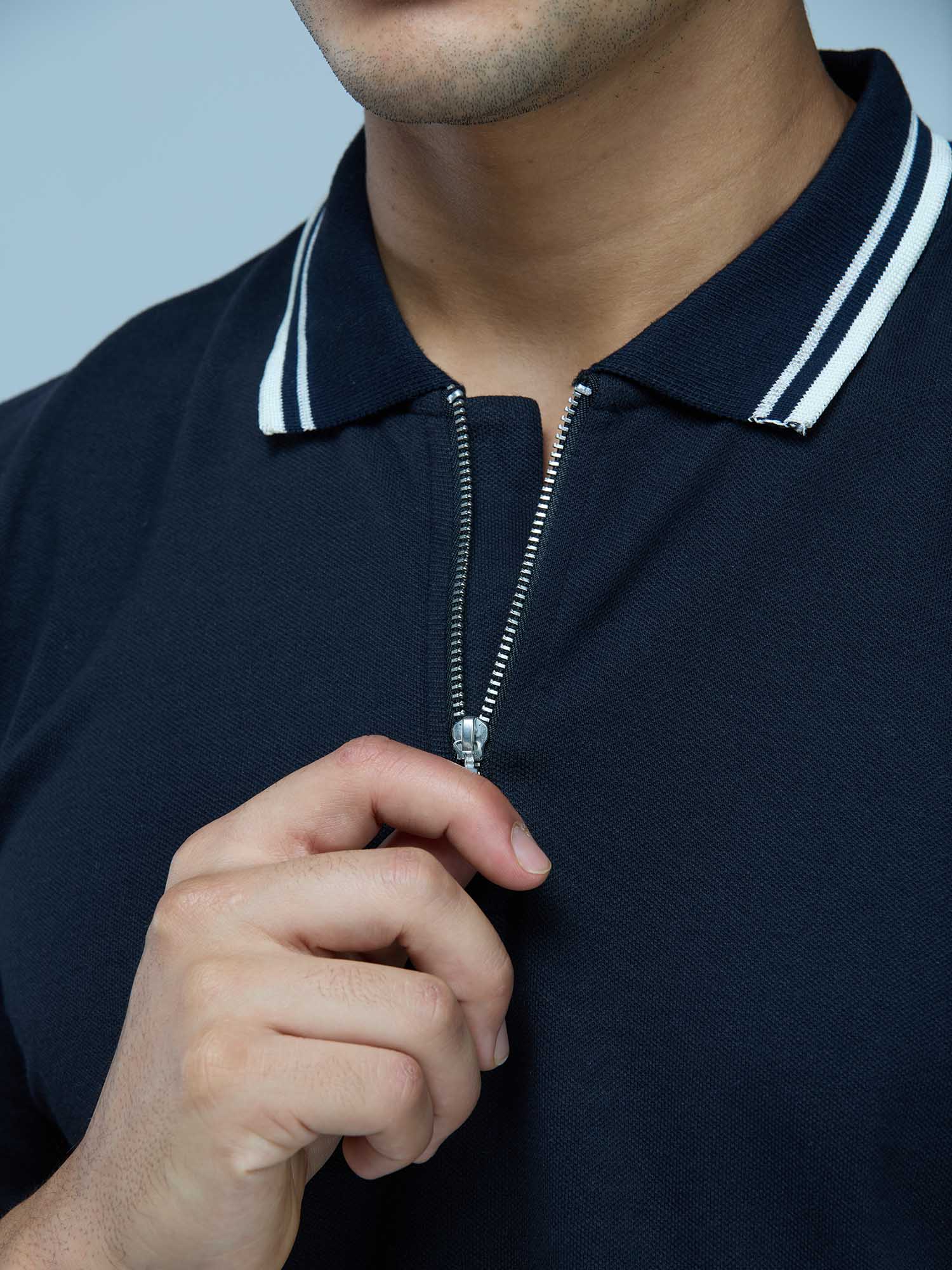 Black Urban Zipper Polo - Image 6
