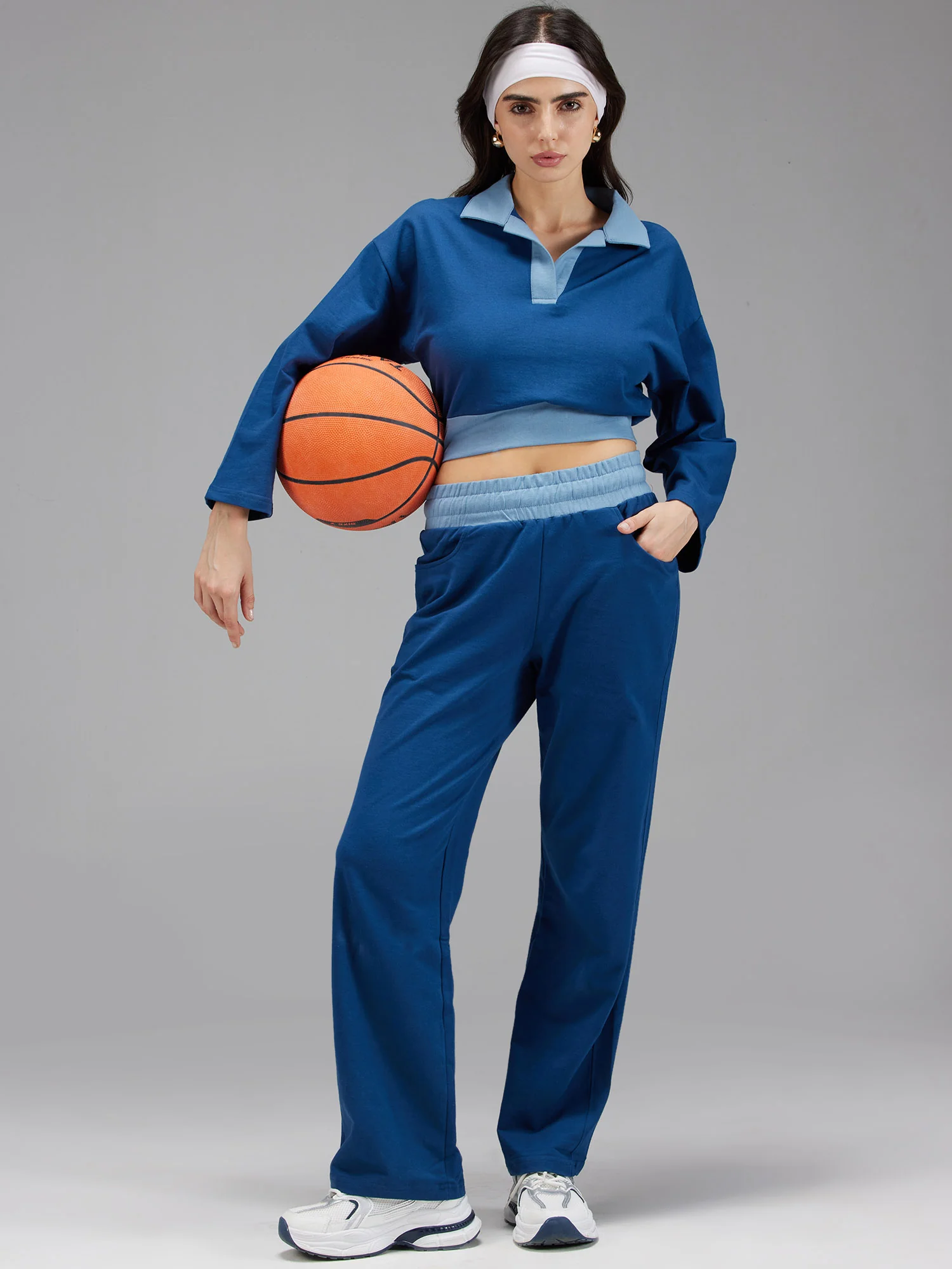 Blue Boxy Polo Sweatshirt - Image 2