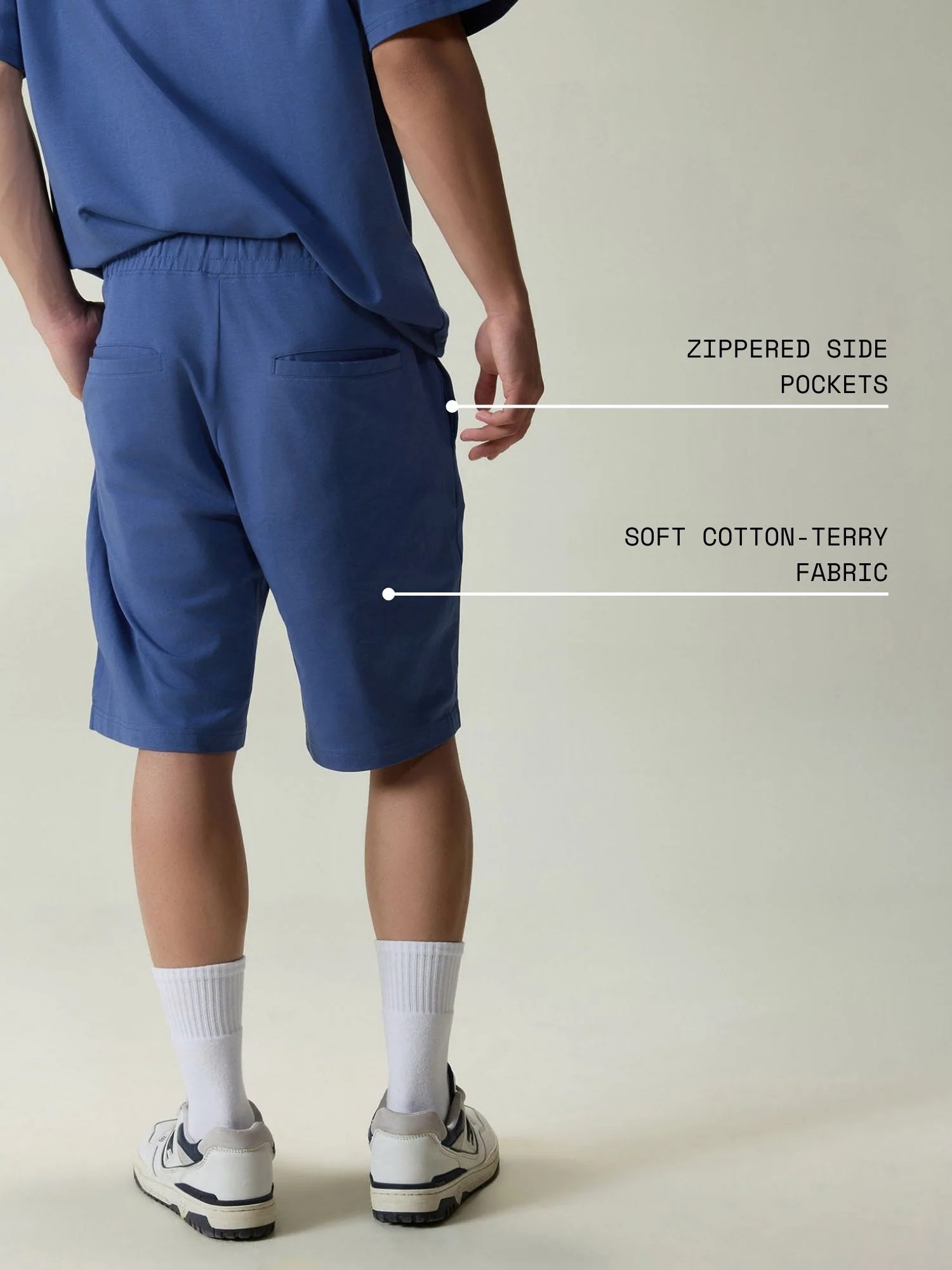 Blue Cotton Leisure Shorts - Image 4