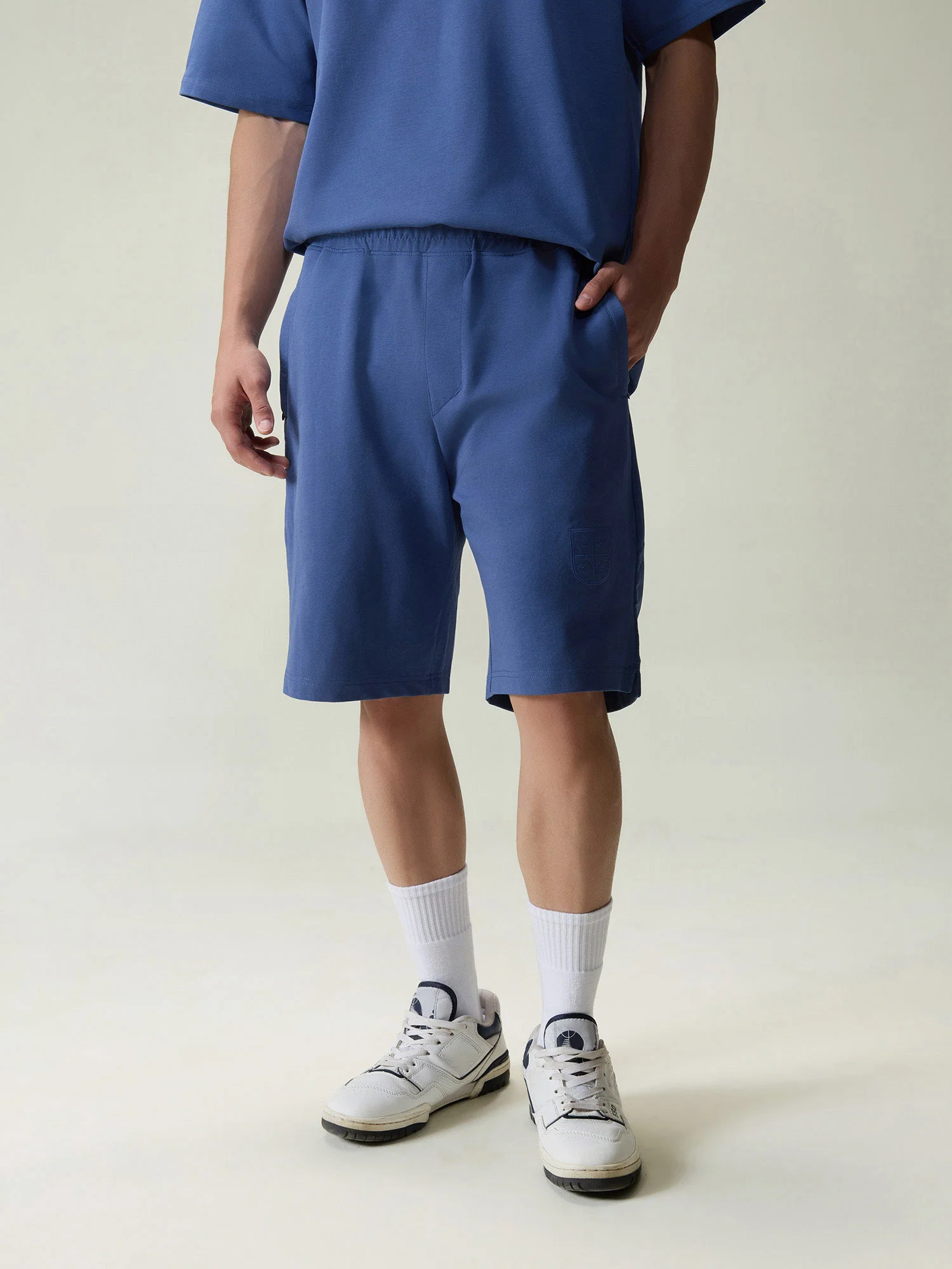 Blue Cotton Leisure Shorts - Image 5