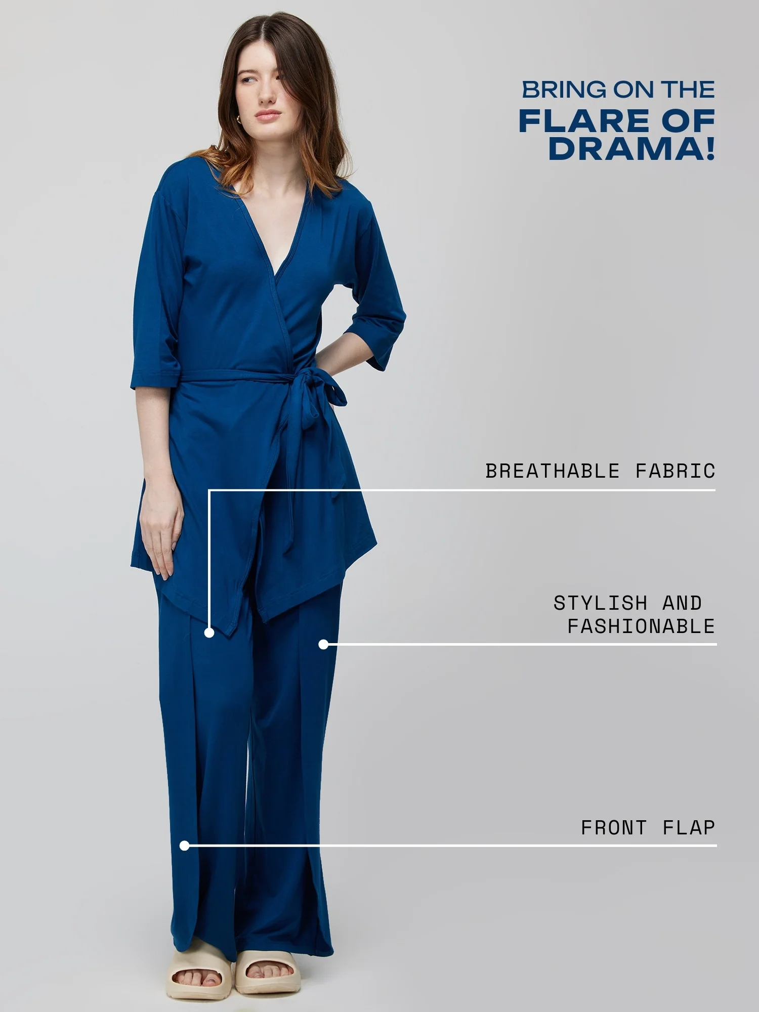 Blue Ease Flare Pants - Image 3