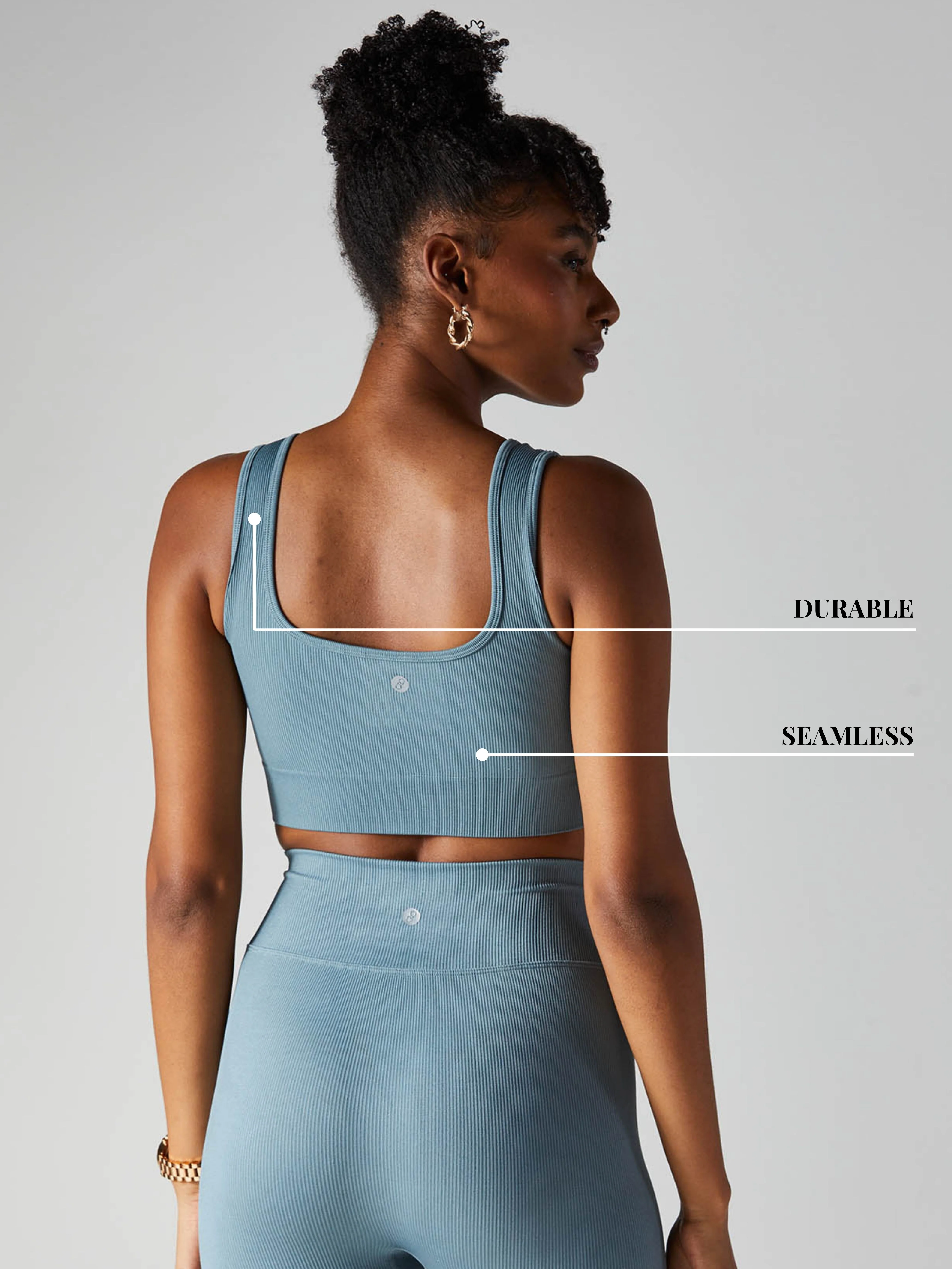 Blue-grey Aspire Sports Bra - Image 5