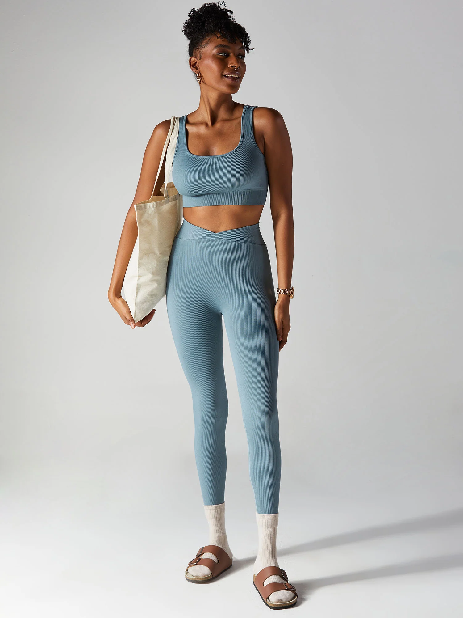 Blue-grey Aspire Sports Bra - Image 6