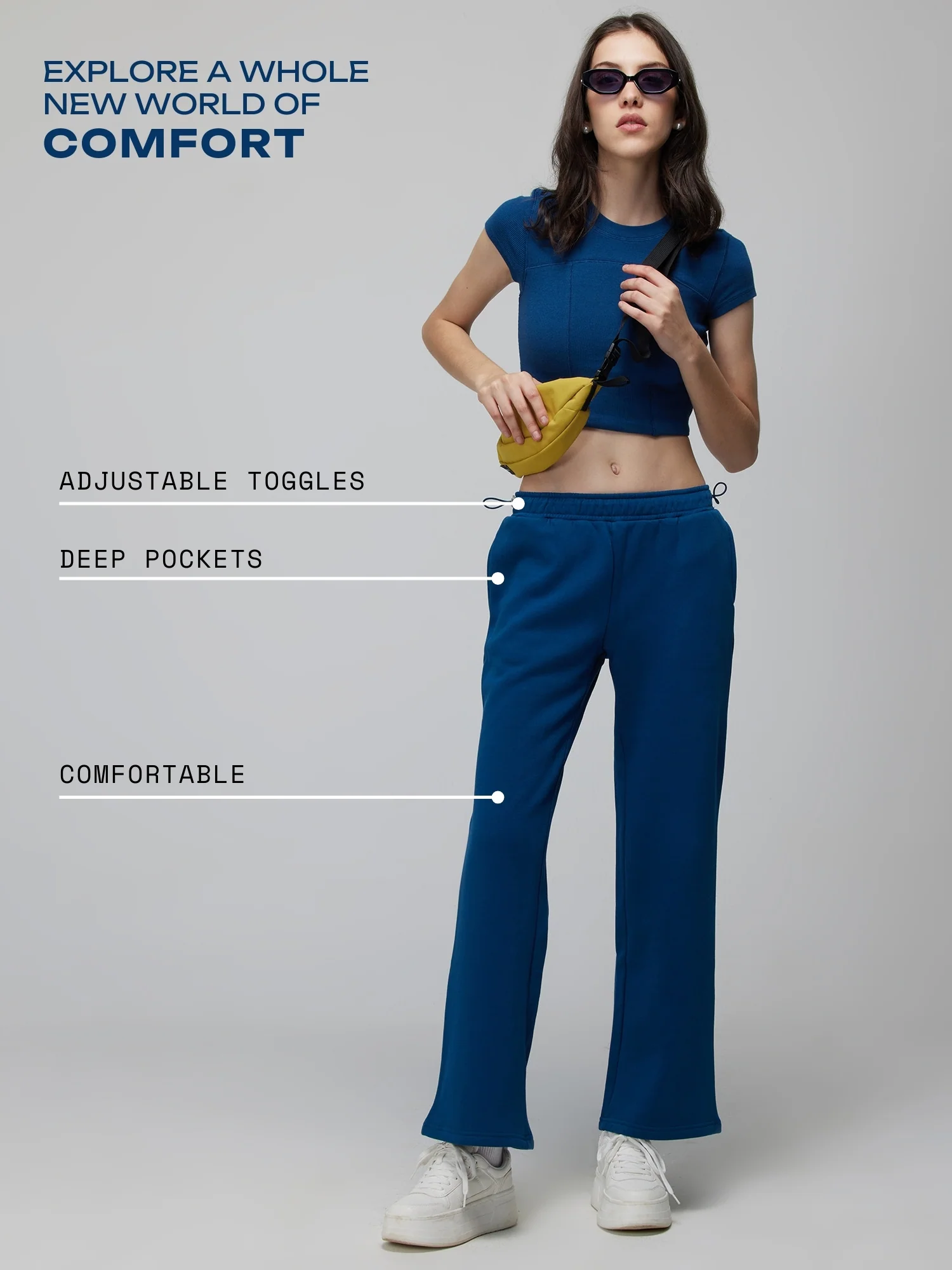 Blue Relaxed Wide Leg Pants - Image 4