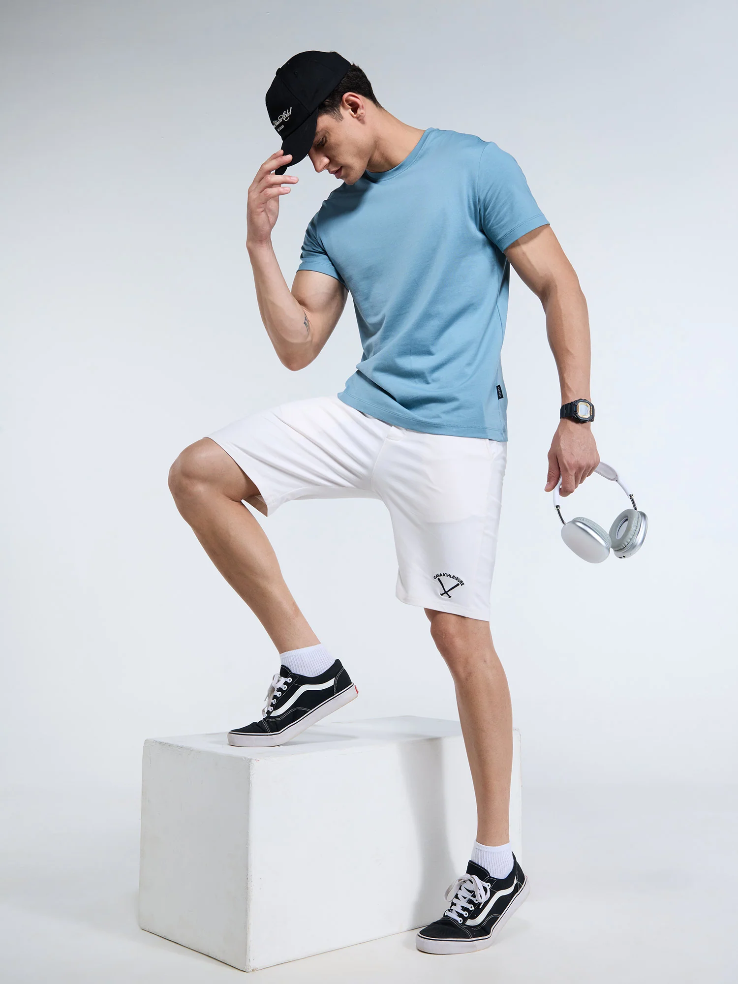 Blue Supima Crew Neck T-Shirt - Regular Fit - Image 2