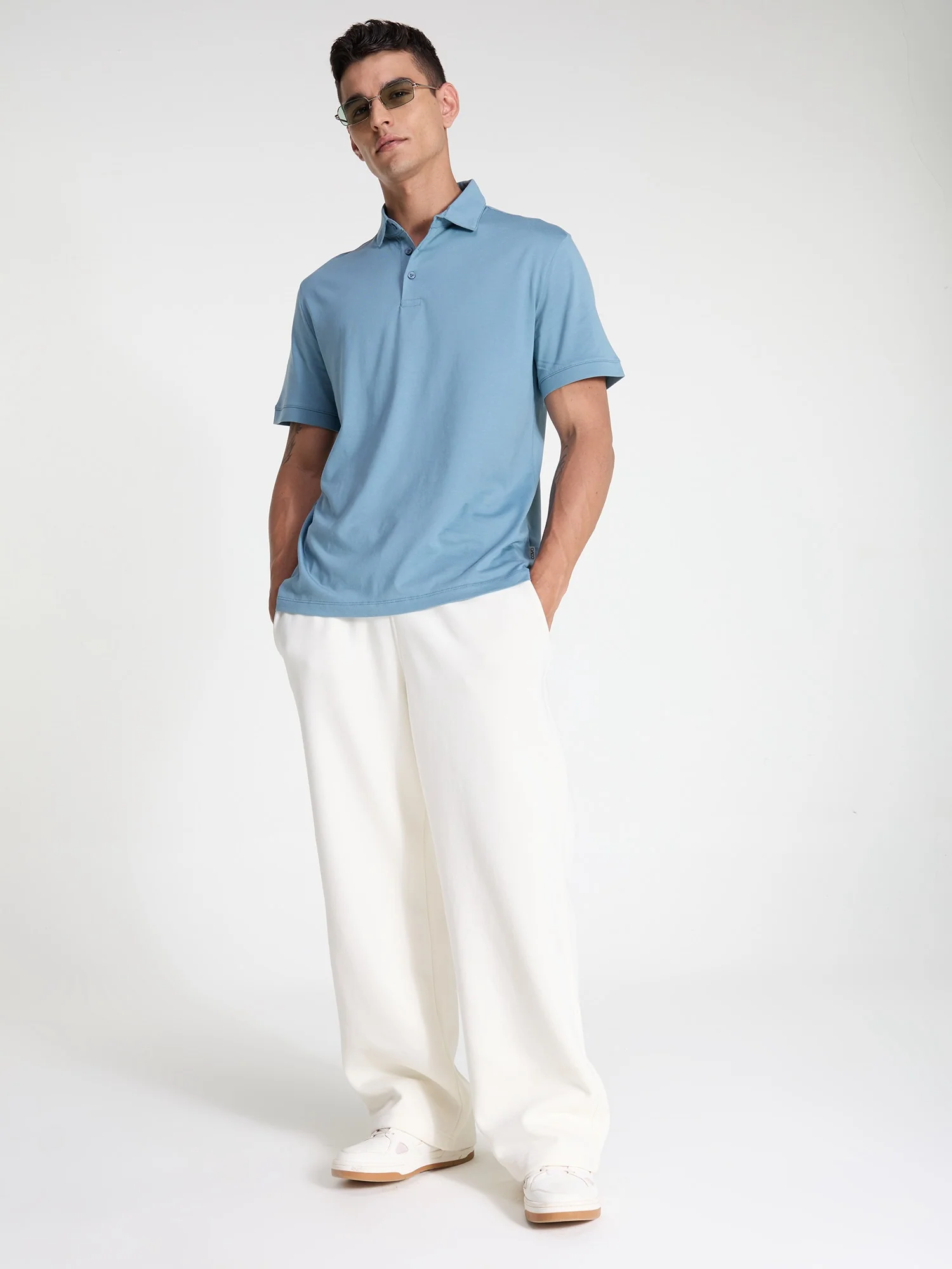 Blue Supima Polo T-Shirt - Regular Fit - Image 2