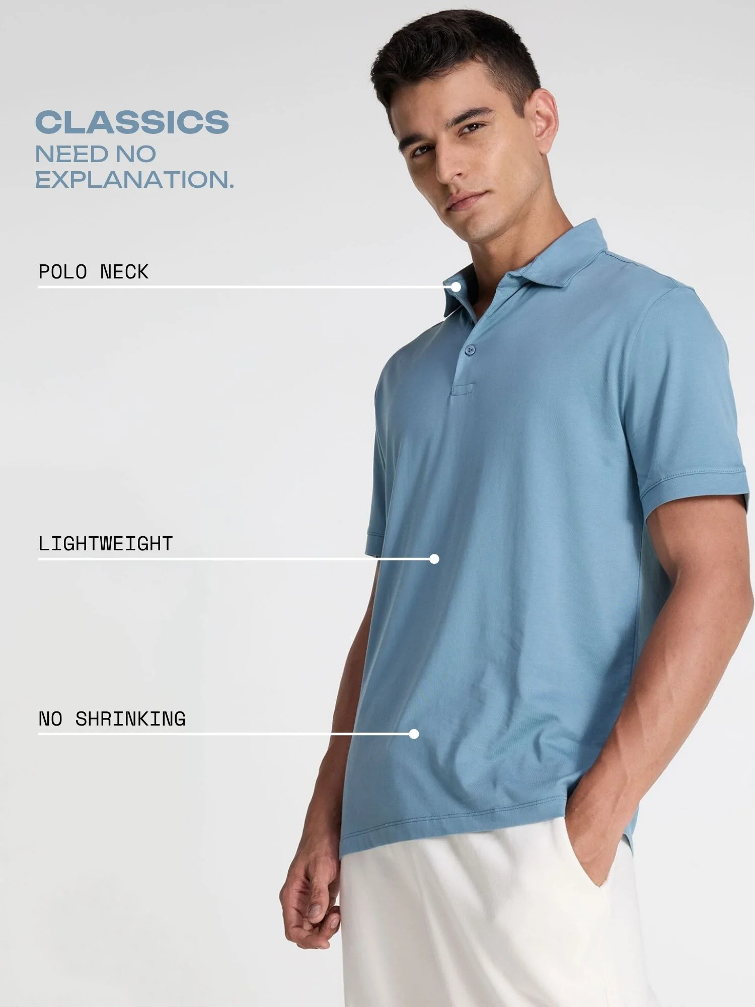 Blue Supima Polo T-Shirt - Regular Fit - Image 3