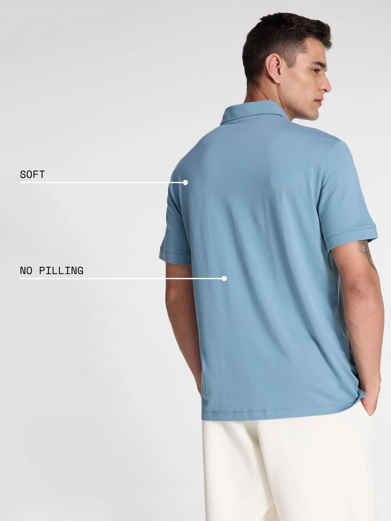 Blue Supima Polo T-Shirt - Regular Fit - Image 4
