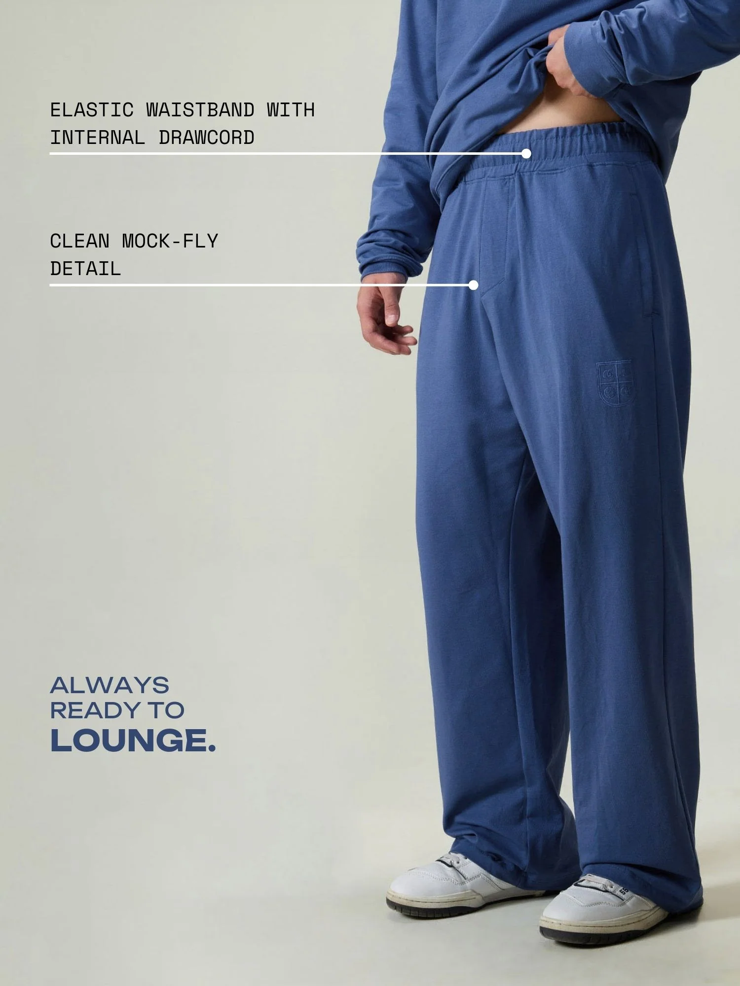 Blue Wide Leg Joggers - Image 3