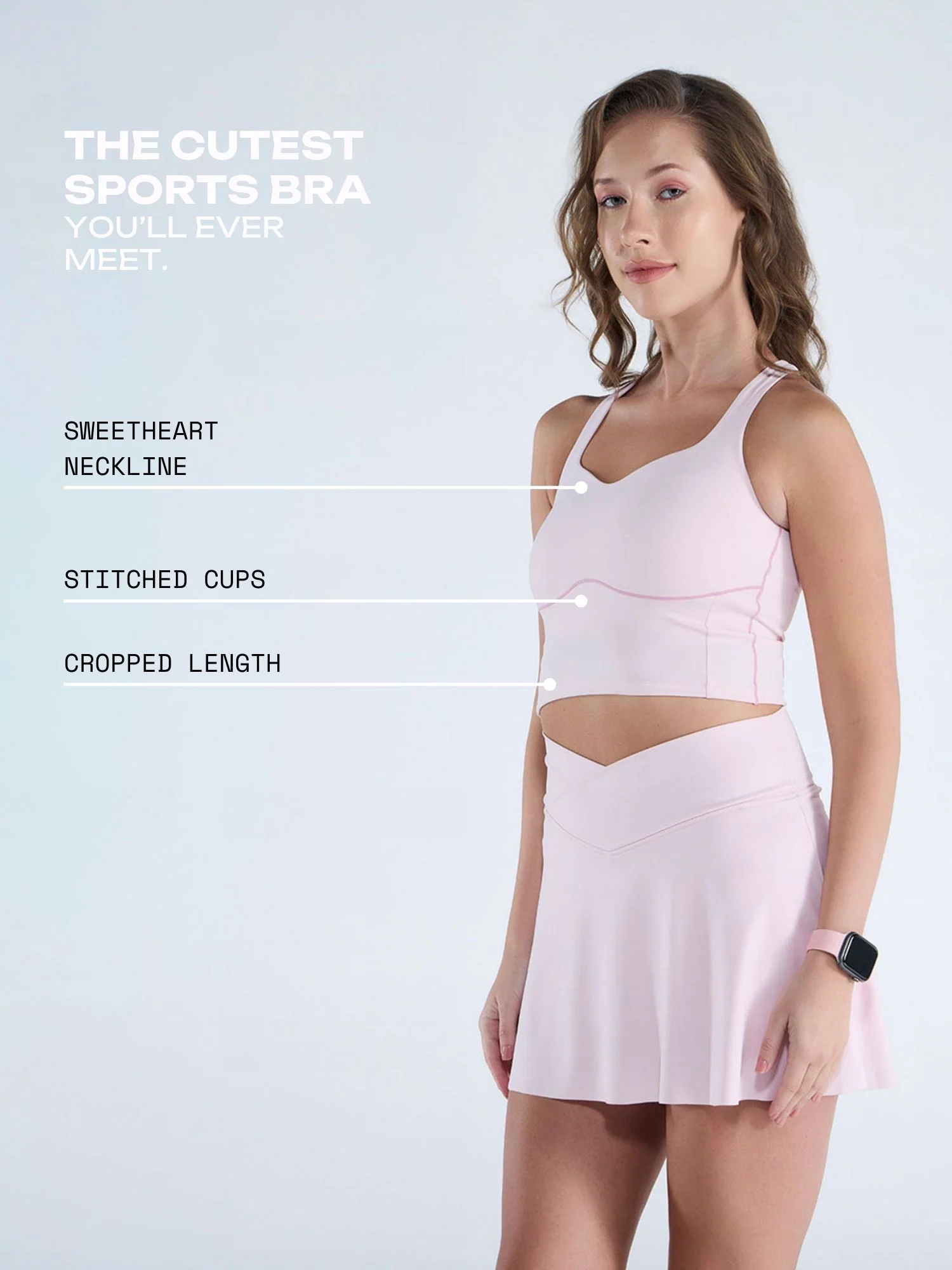 Blush Heartline Sports Bra - Image 3