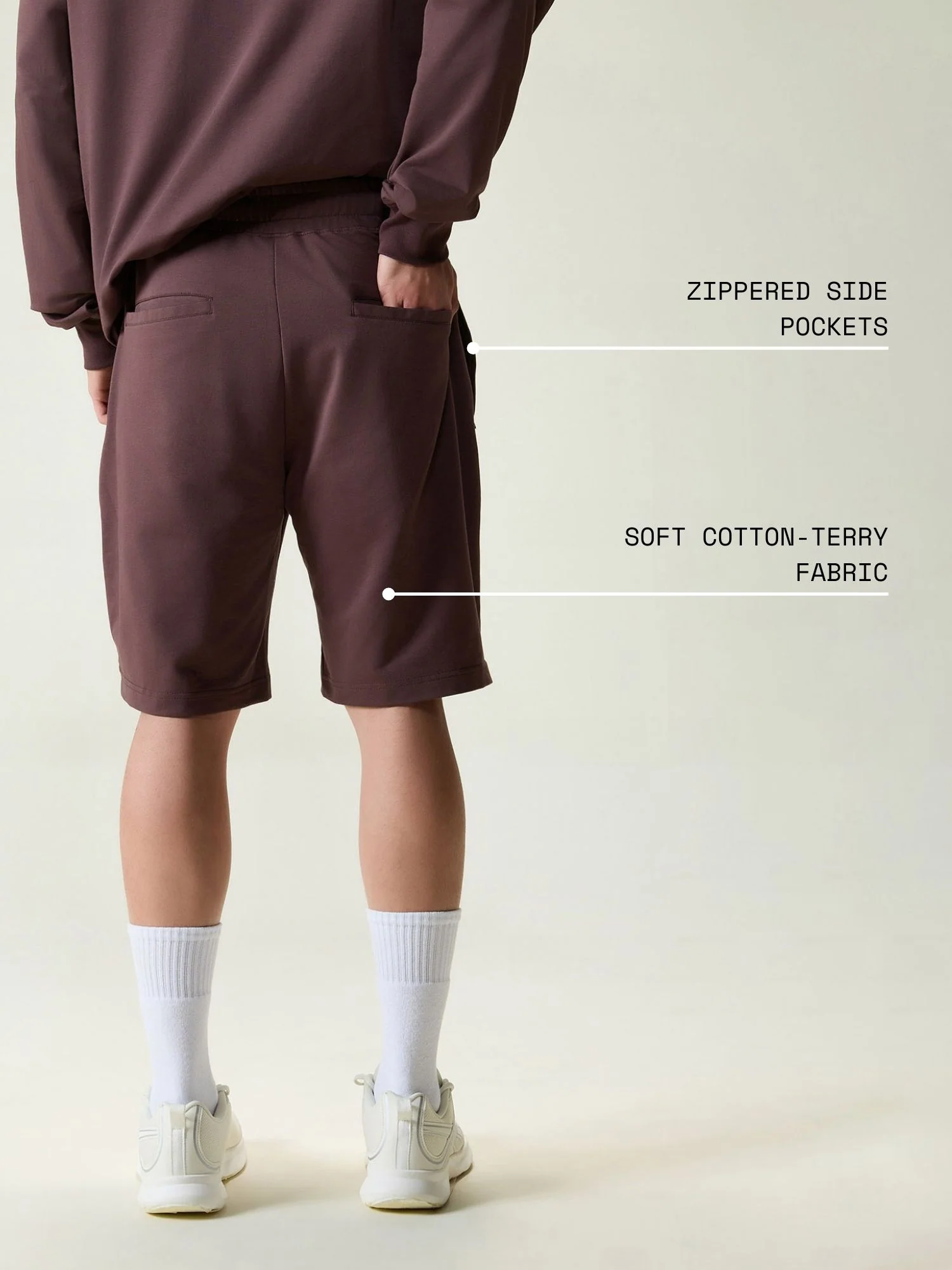 Brown Cotton Leisure Shorts - Image 4