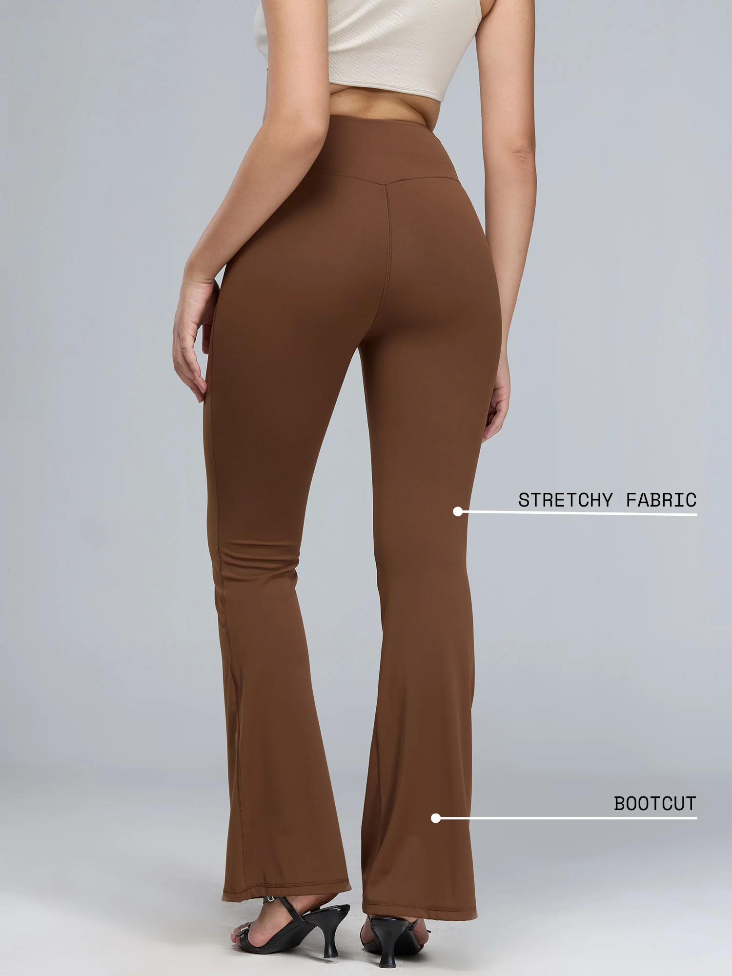 Brown Extra Tall Hourglass Flared Leggings - Image 4