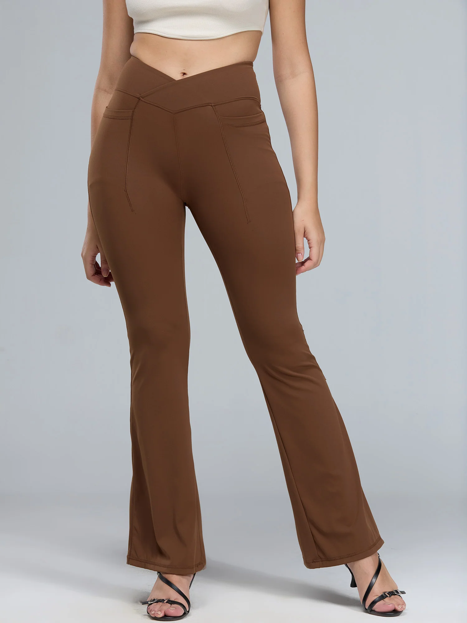 Brown Extra Tall Hourglass Flared Leggings - Image 6