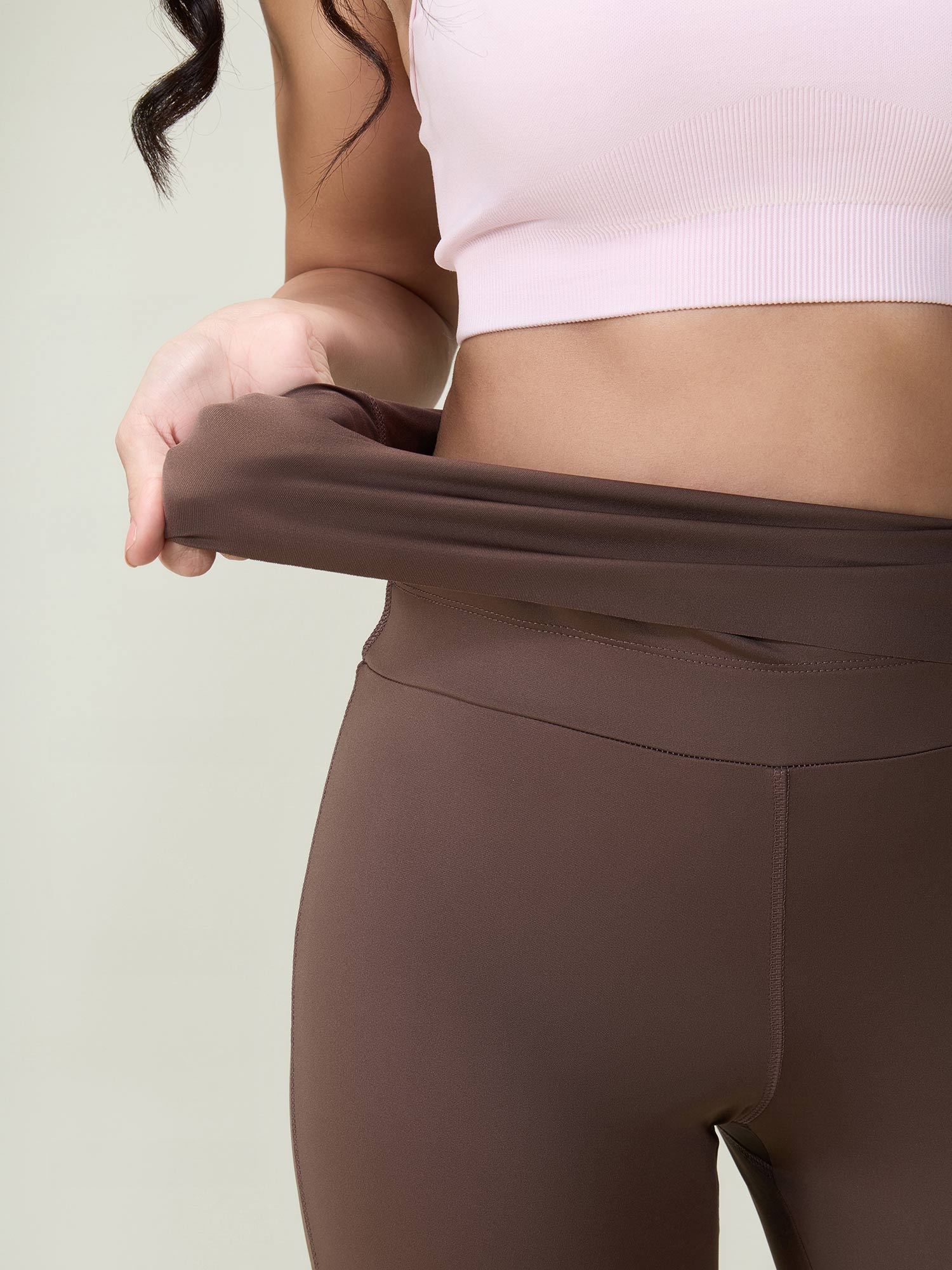 Brown Foldover Flare Pants - Image 5