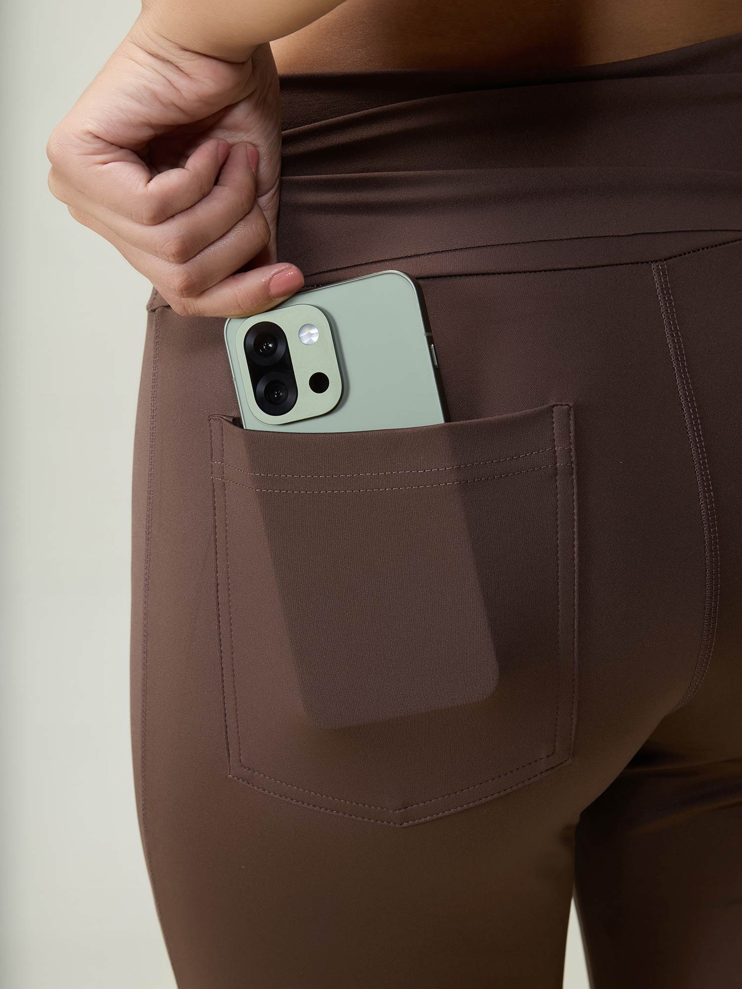 Brown Foldover Flare Pants - Image 7