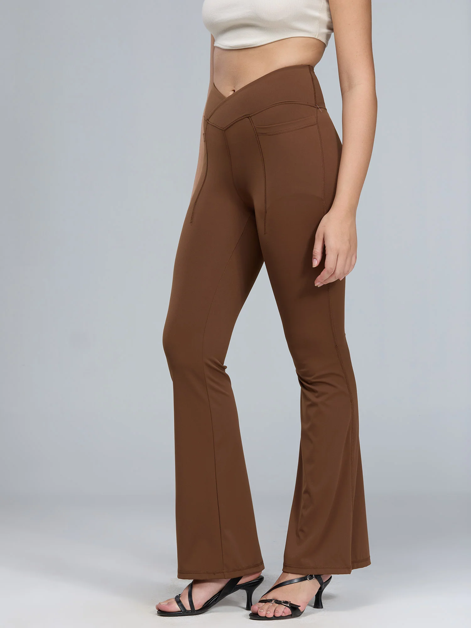 Brown Hourglass Flared Leggings - Image 31